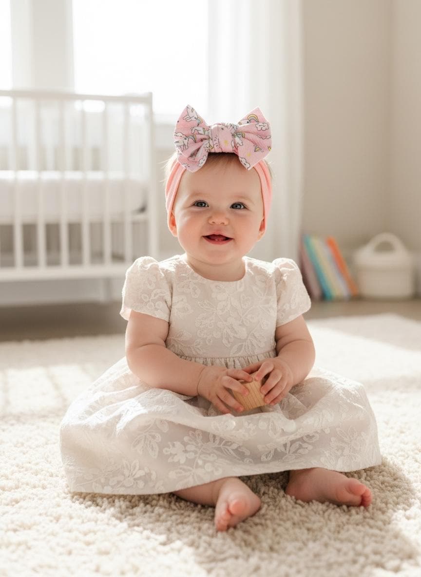 Unicorn baby headband with Big Bow