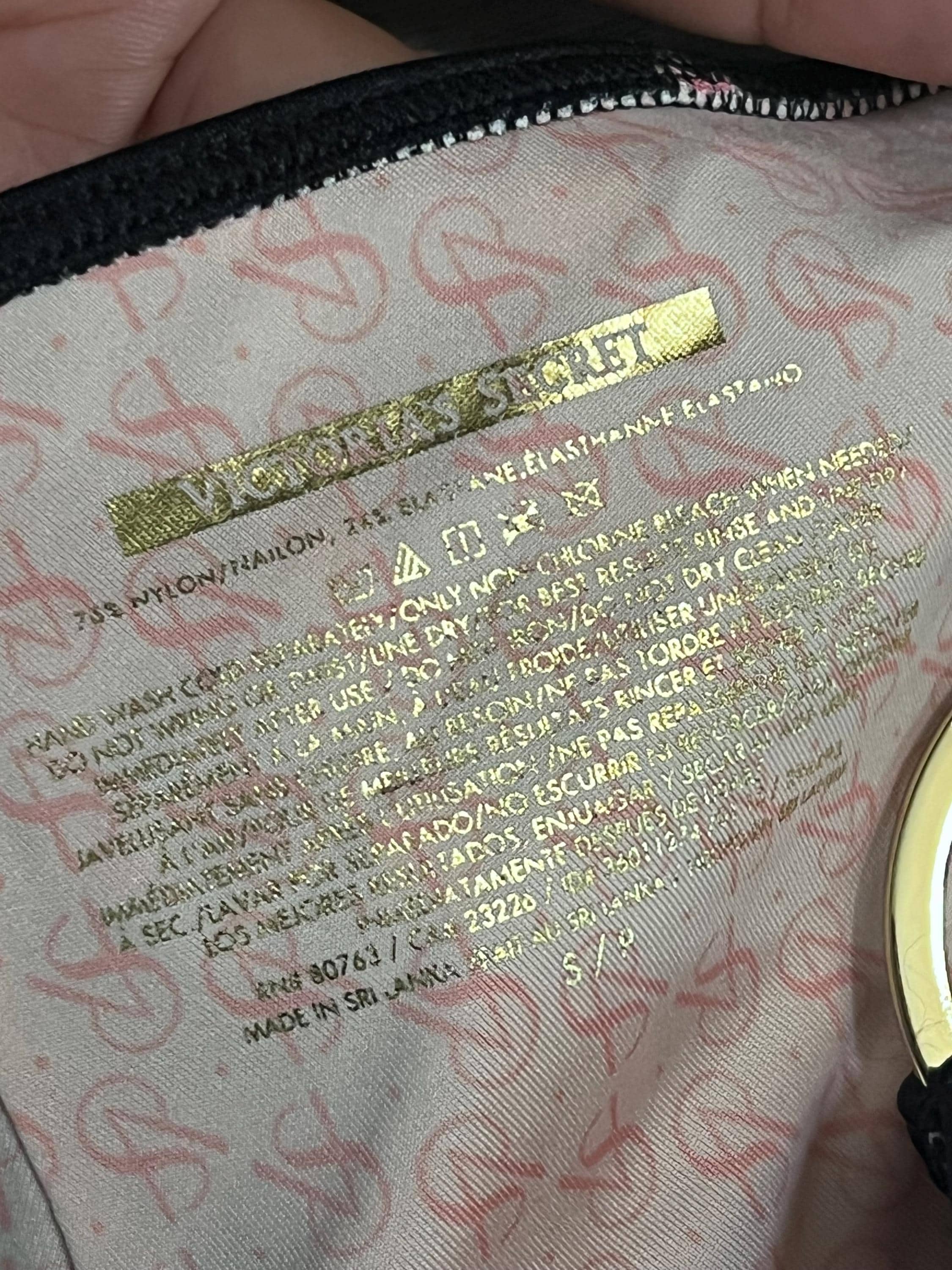 Victoria's Secret Polka Dot Bikini Bottoms Gold Logo Ring Hardware Y2K, view 16