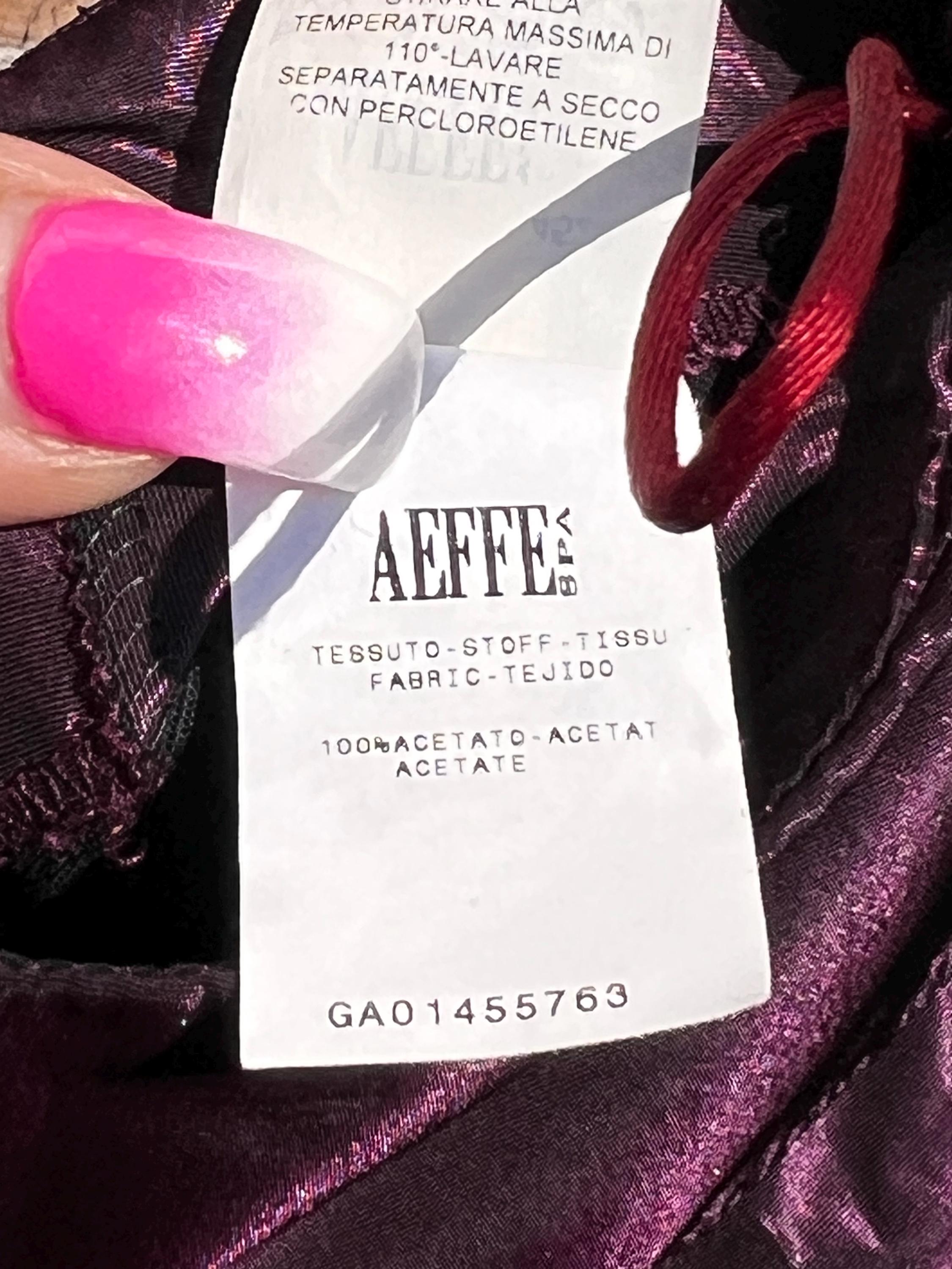 Vintage PHILOSOPHY di Alberto FERRETTI Tiered Skirt Purple Metallic Iridescent Made In Italy, view 10