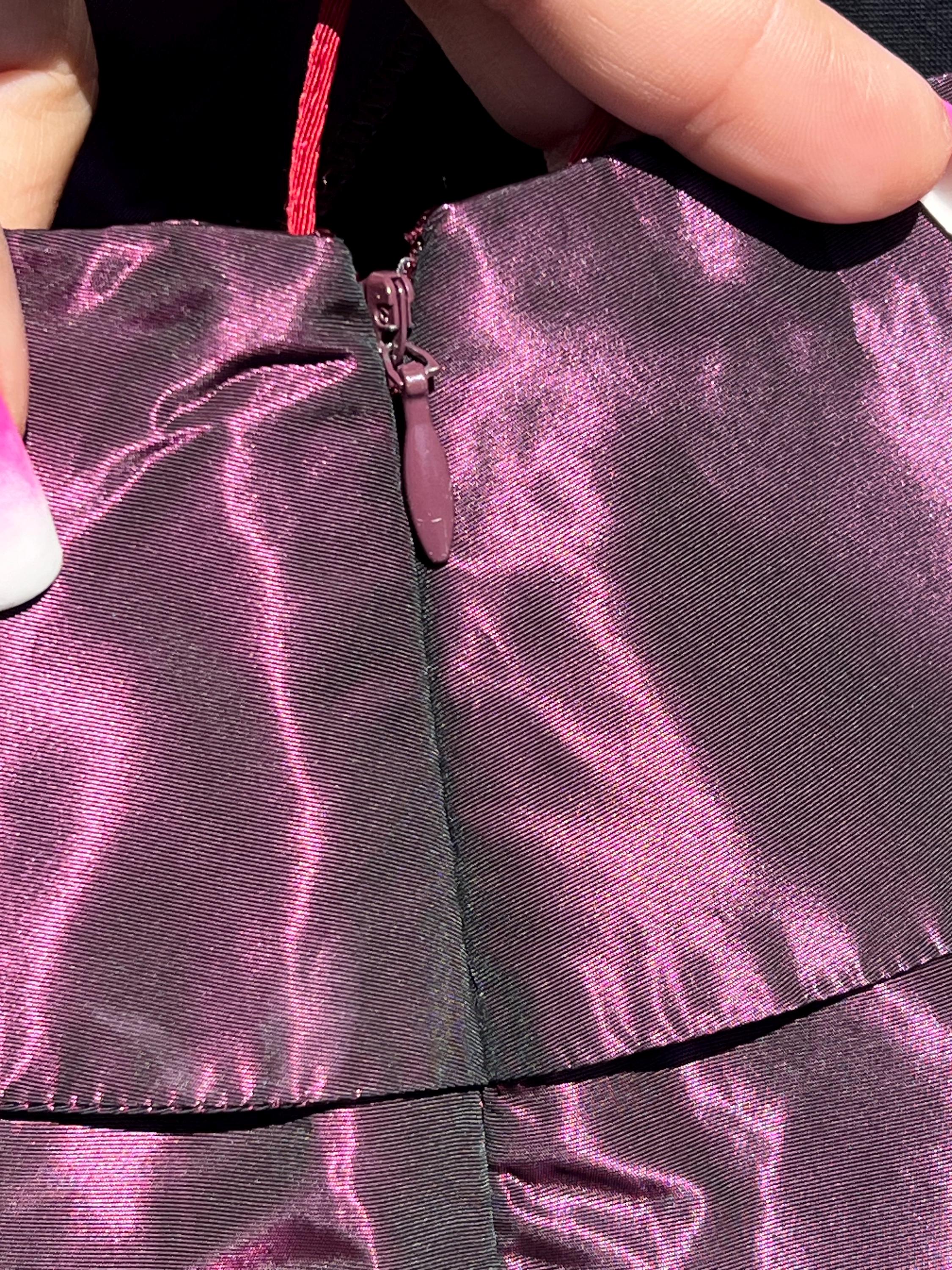 Vintage PHILOSOPHY di Alberto FERRETTI Tiered Skirt Purple Metallic Iridescent Made In Italy, view 11