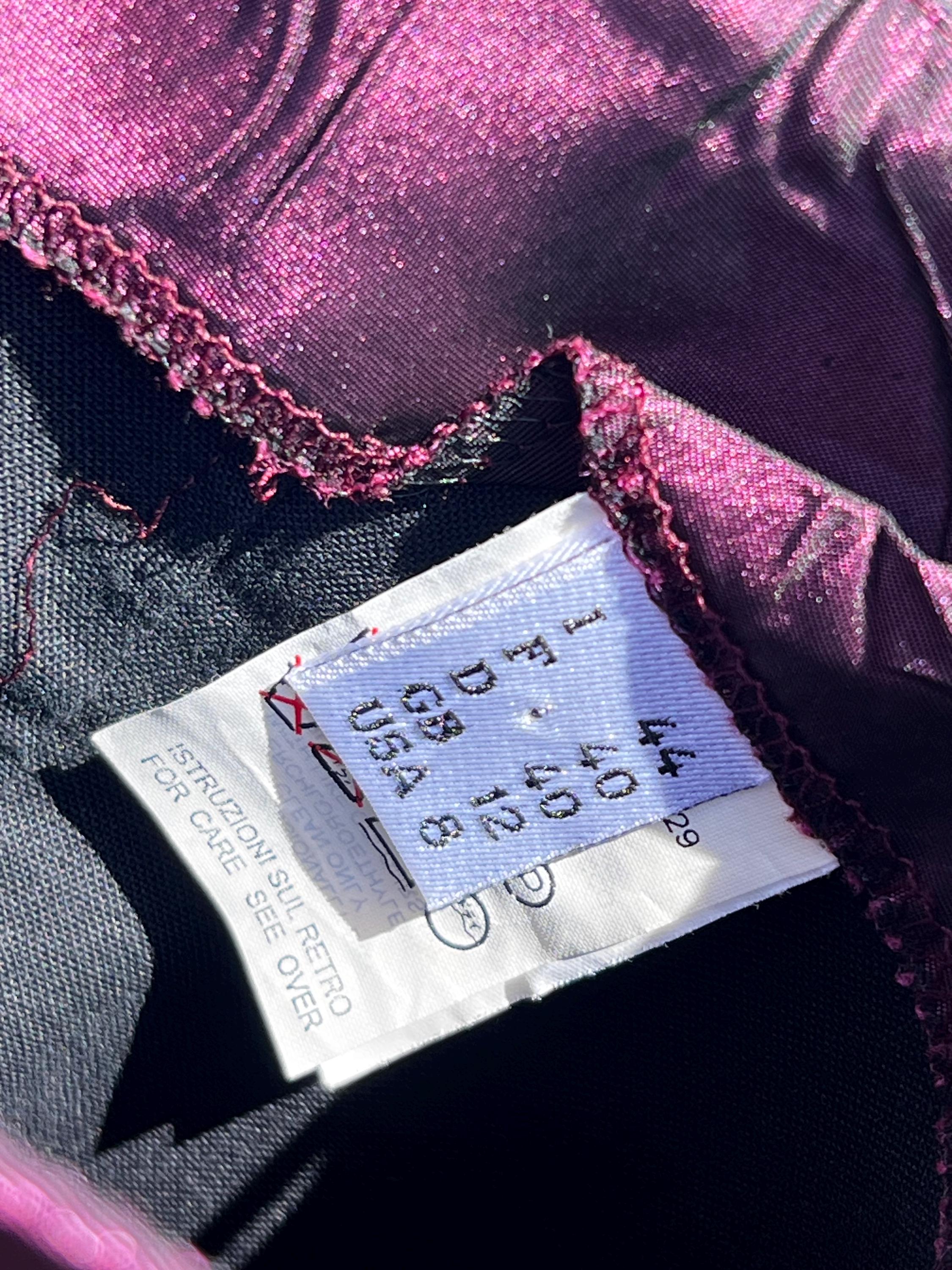 Vintage PHILOSOPHY di Alberto FERRETTI Tiered Skirt Purple Metallic Iridescent Made In Italy, view 9
