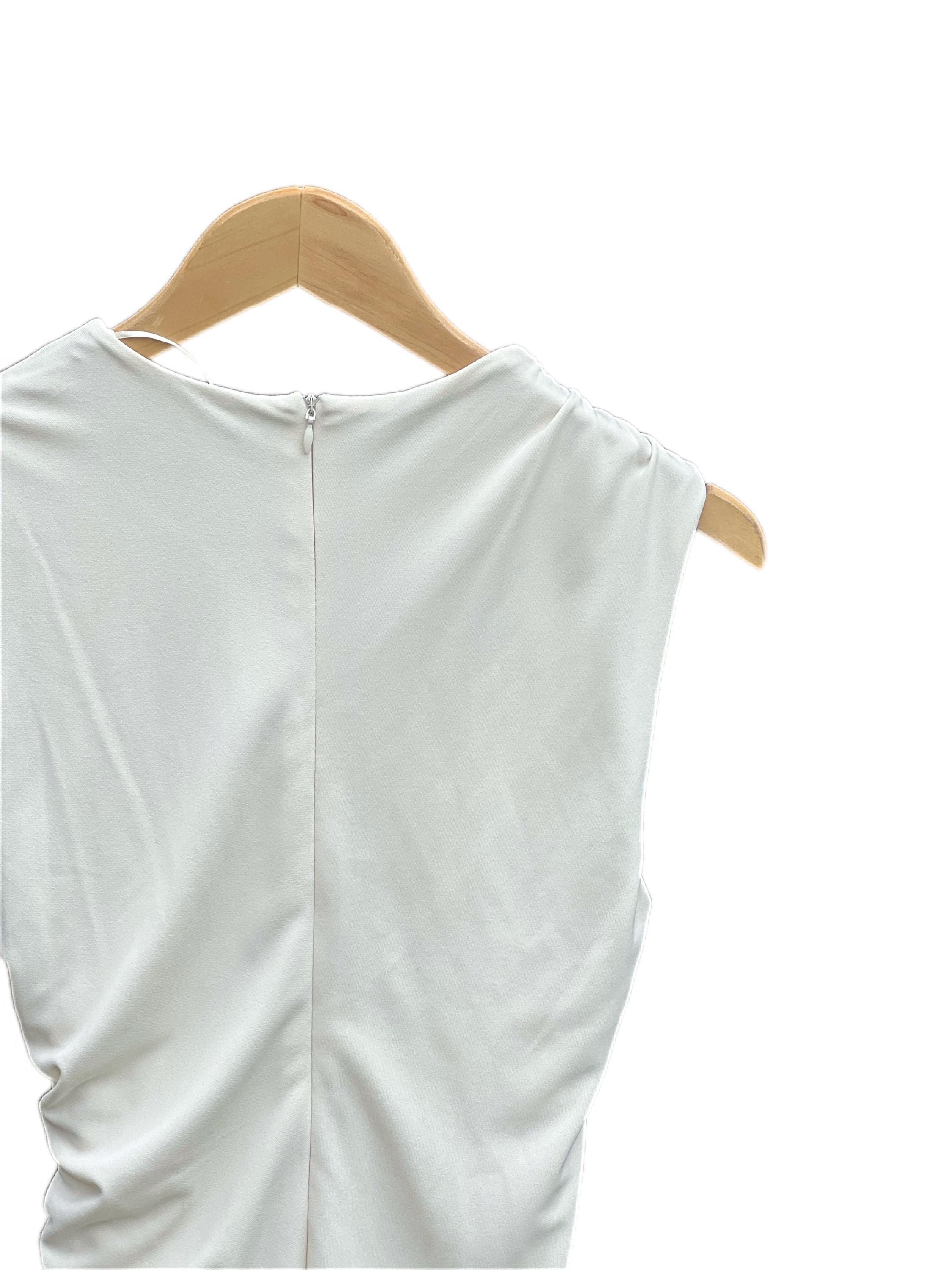 Zara Cream Sleeveless Ruched Mini Dress, view 10