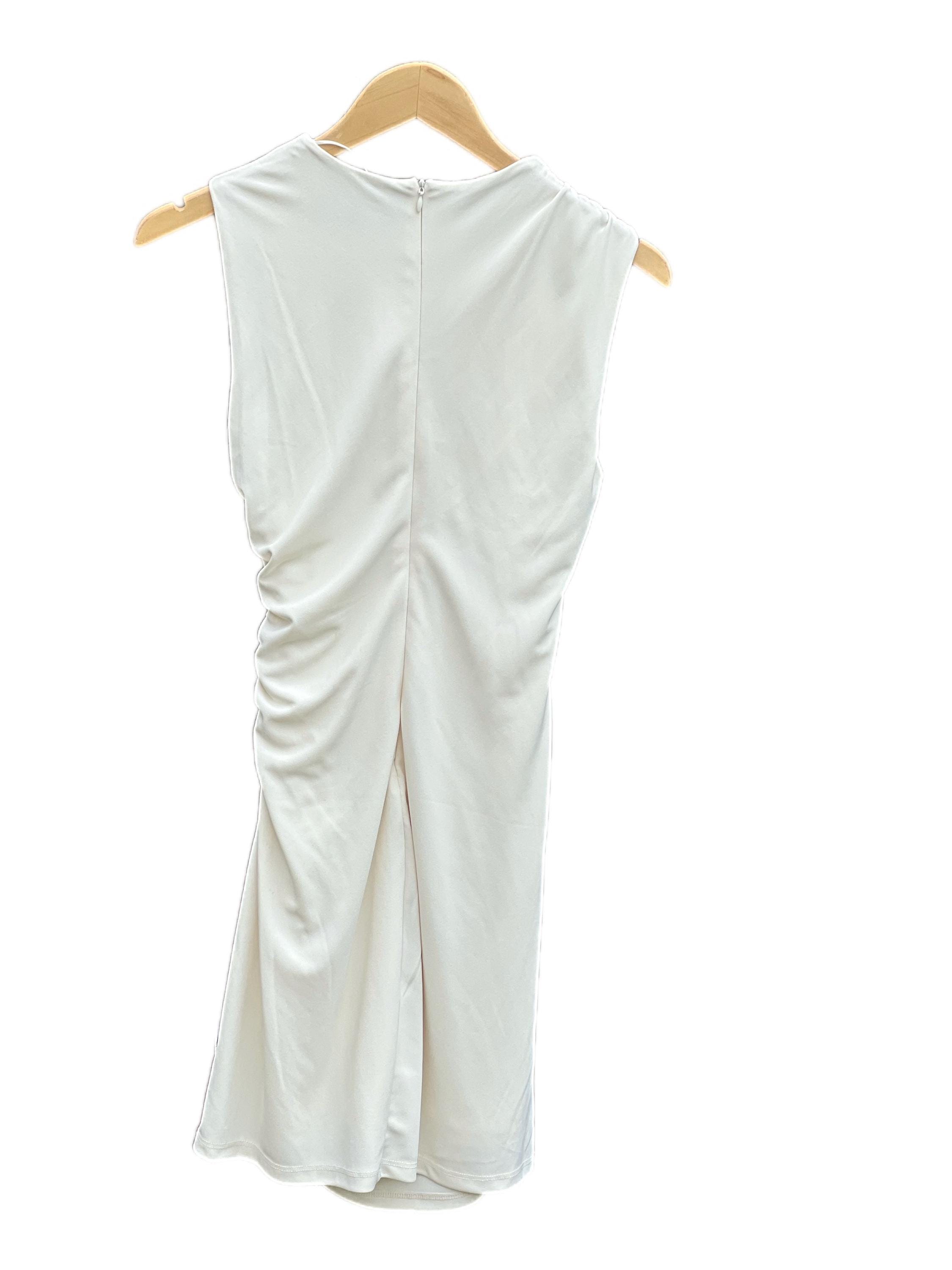 Zara Cream Sleeveless Ruched Mini Dress, view 11