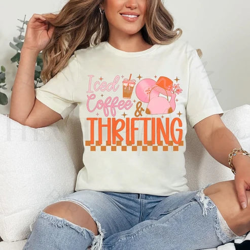 iced thrifting graphic T-shirt