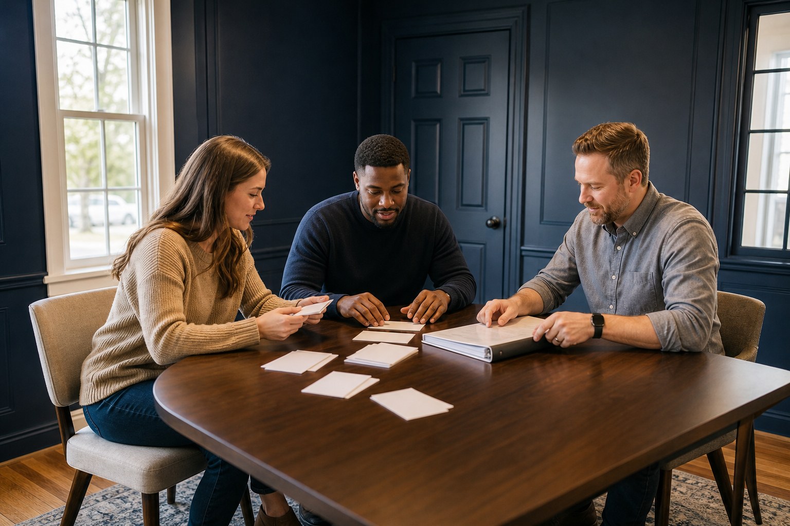 Church staff organizing a weekly team plan together