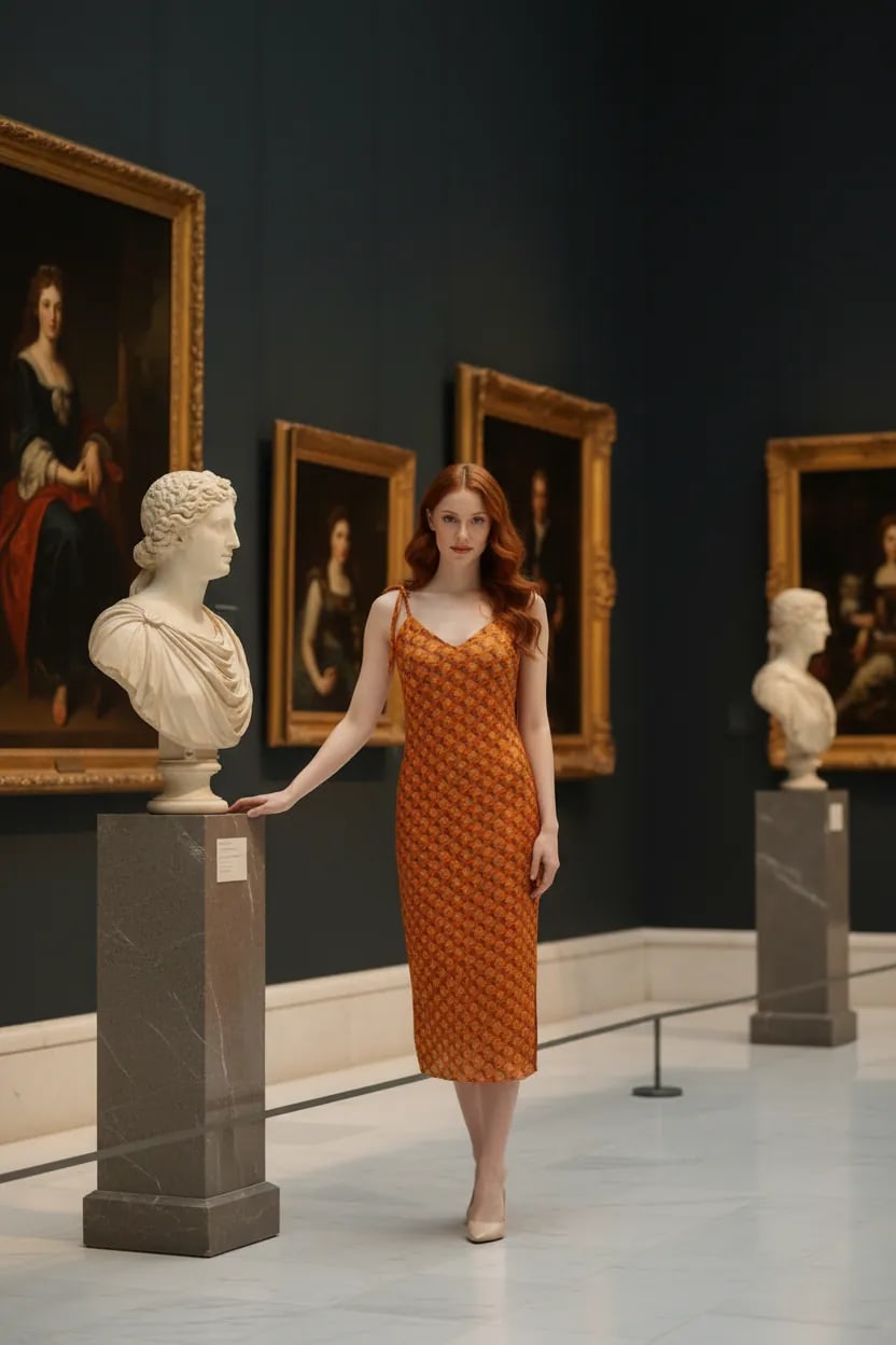 Estrella artisan tie-strap midi dress with original artwork