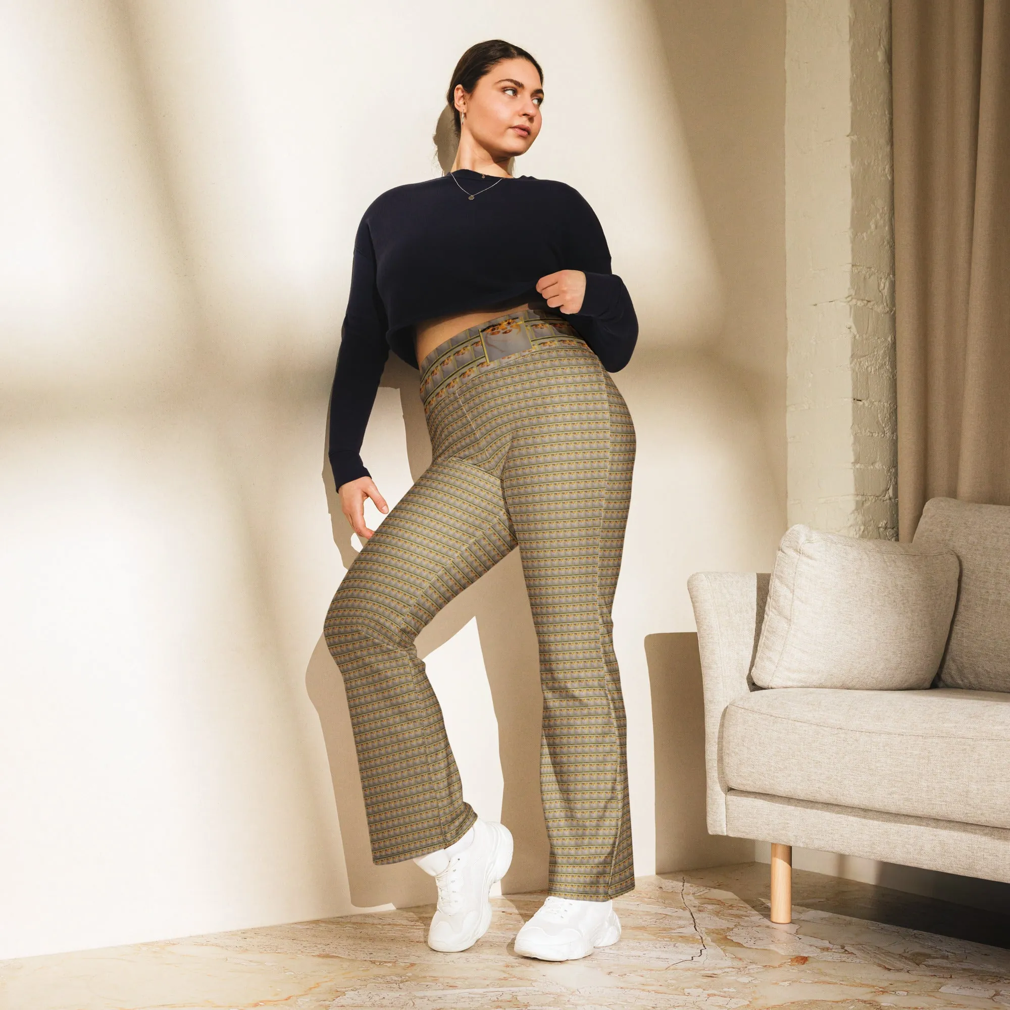Eyes of Frida Kahlo flare leggings from the Artist Collection