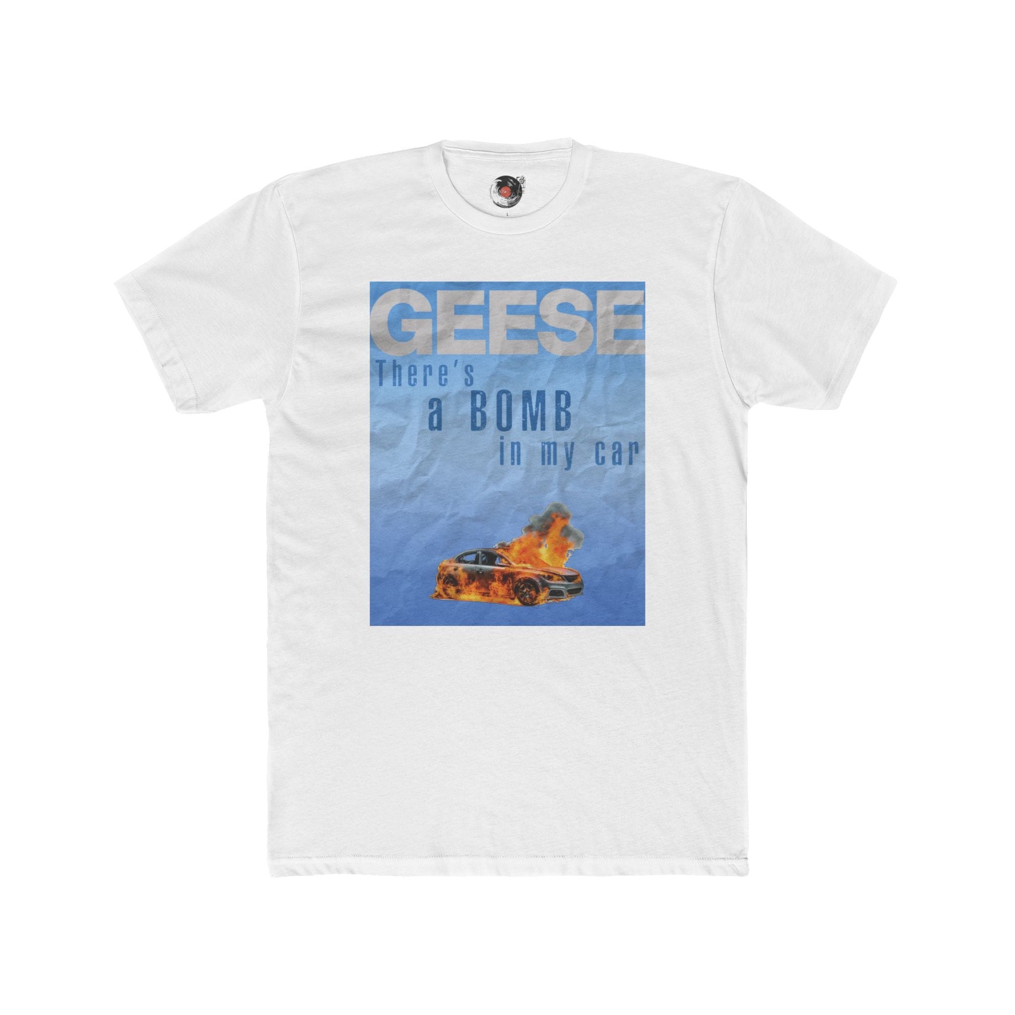 Man Alive Apparel Geese flaming car graphic T-shirt