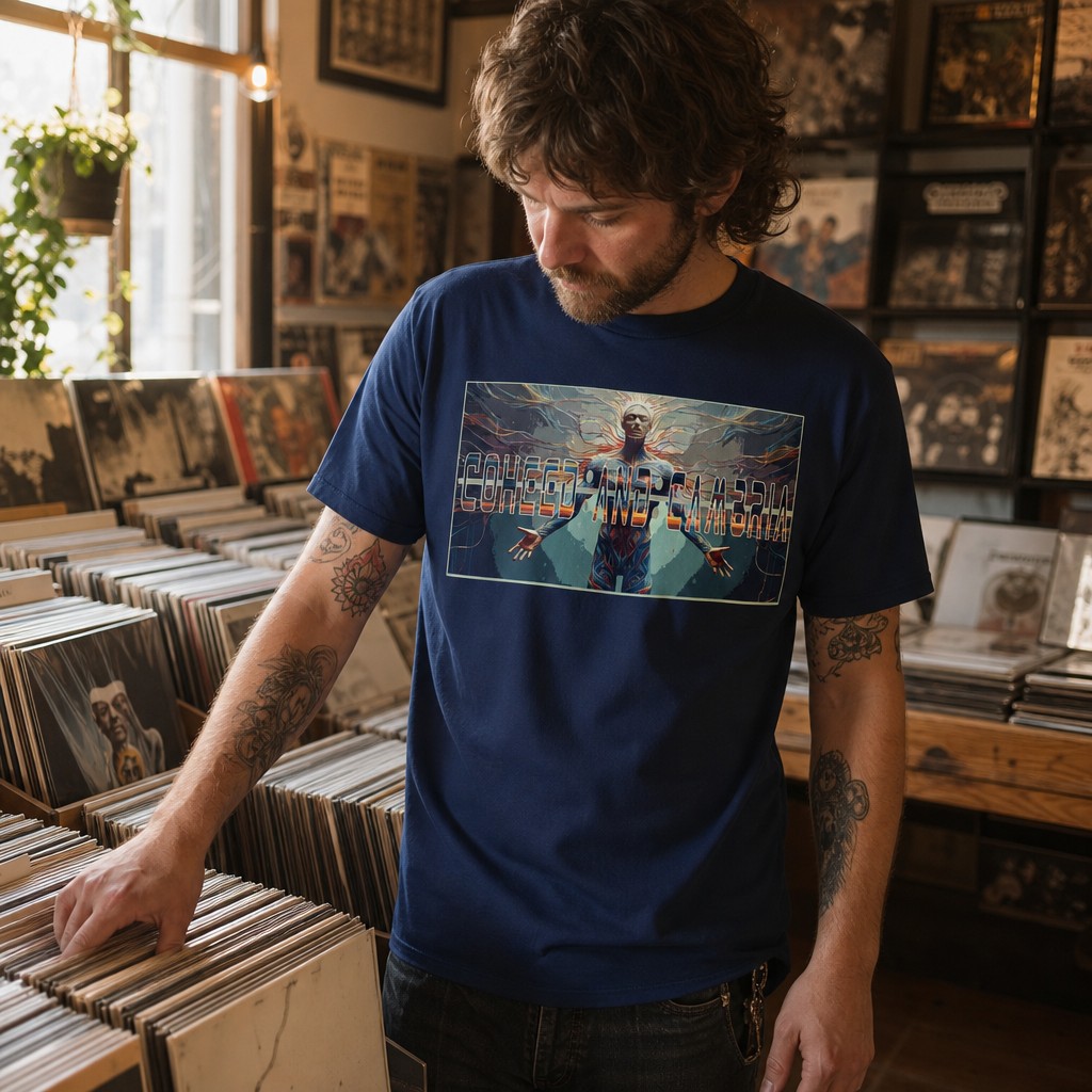 Model wearing the Coheed and Cambria Graphic Rock T-Shirt