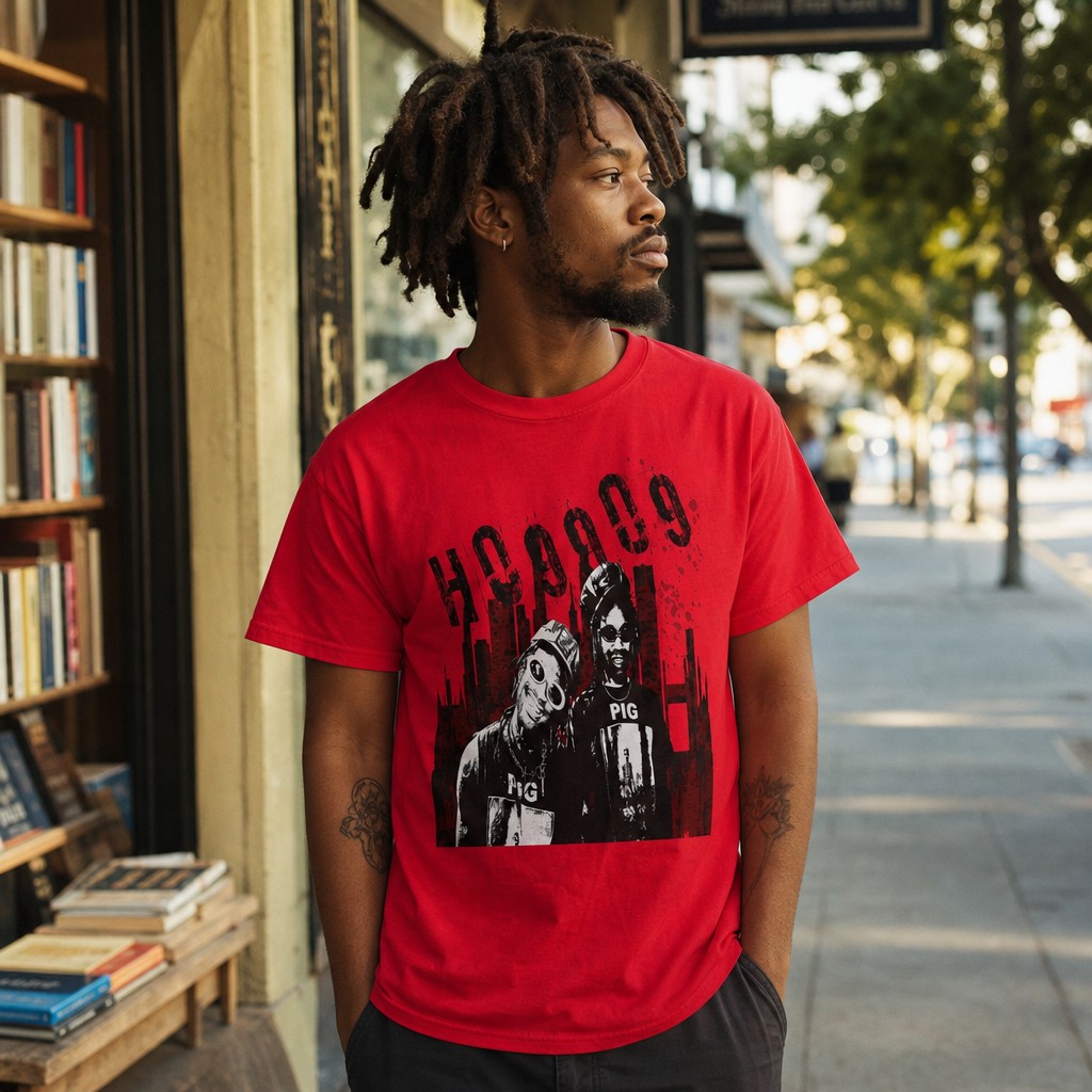 Model wearing the Ho99o9 Band Graphic Tee Shirt