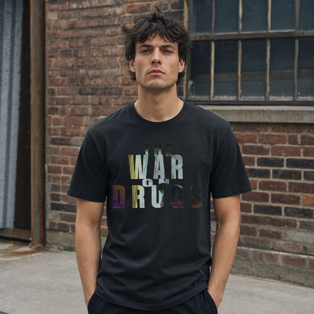 Model wearing the War on Drugs Band Tee