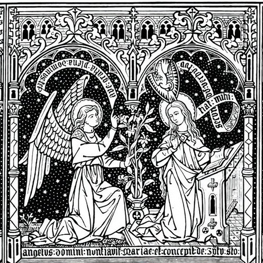 Annunciation woodcut