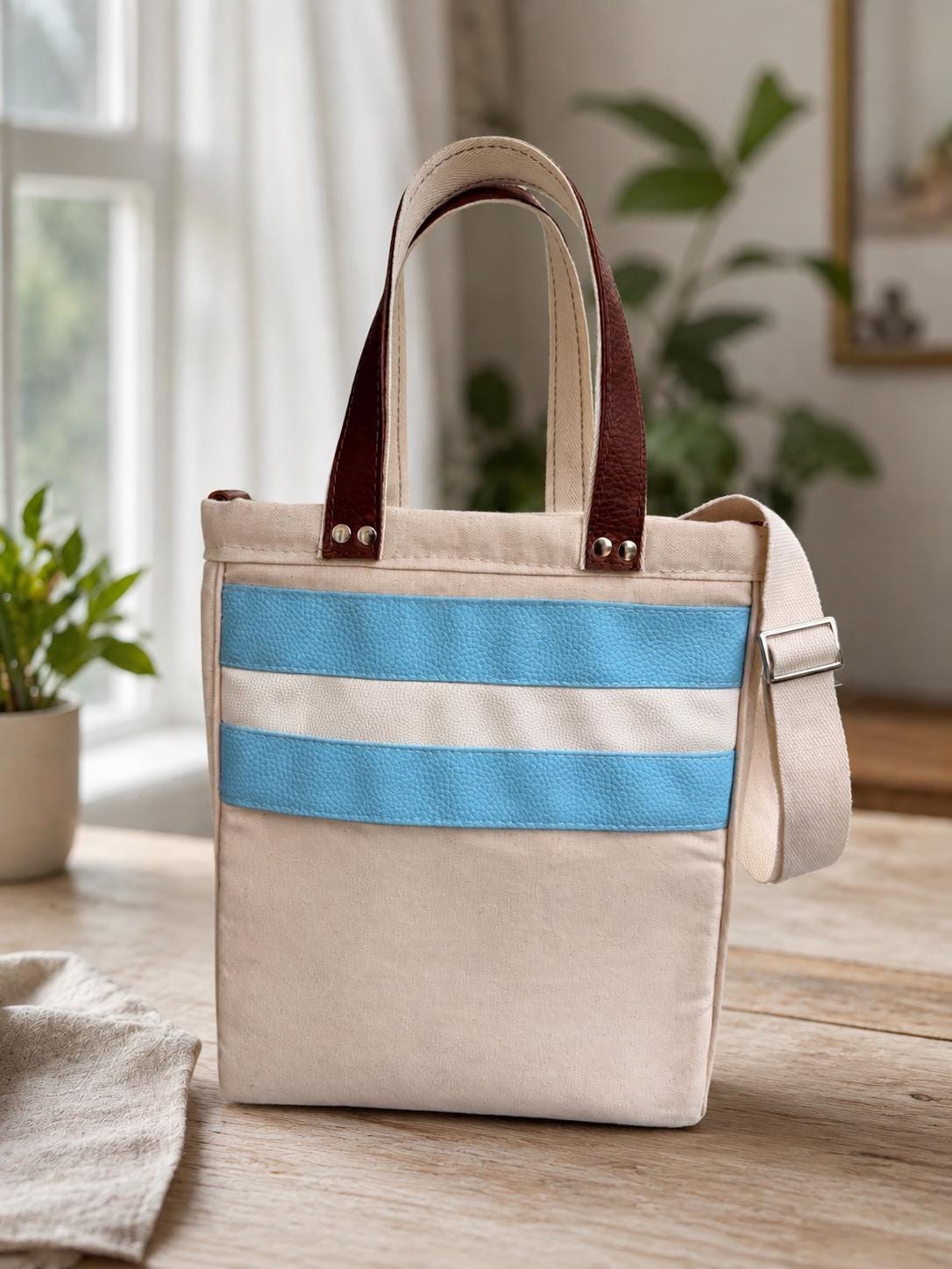 Handmade Yerba Mate Bag-Bolso Matero hecho a mano– Lona y cuerina., view 3