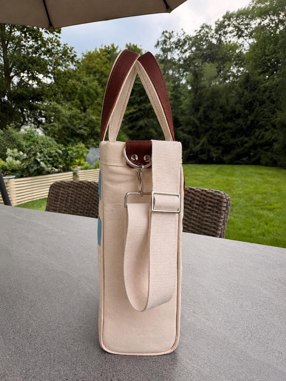 Handmade Yerba Mate Bag-Bolso Matero hecho a mano– Lona y cuerina., view 5