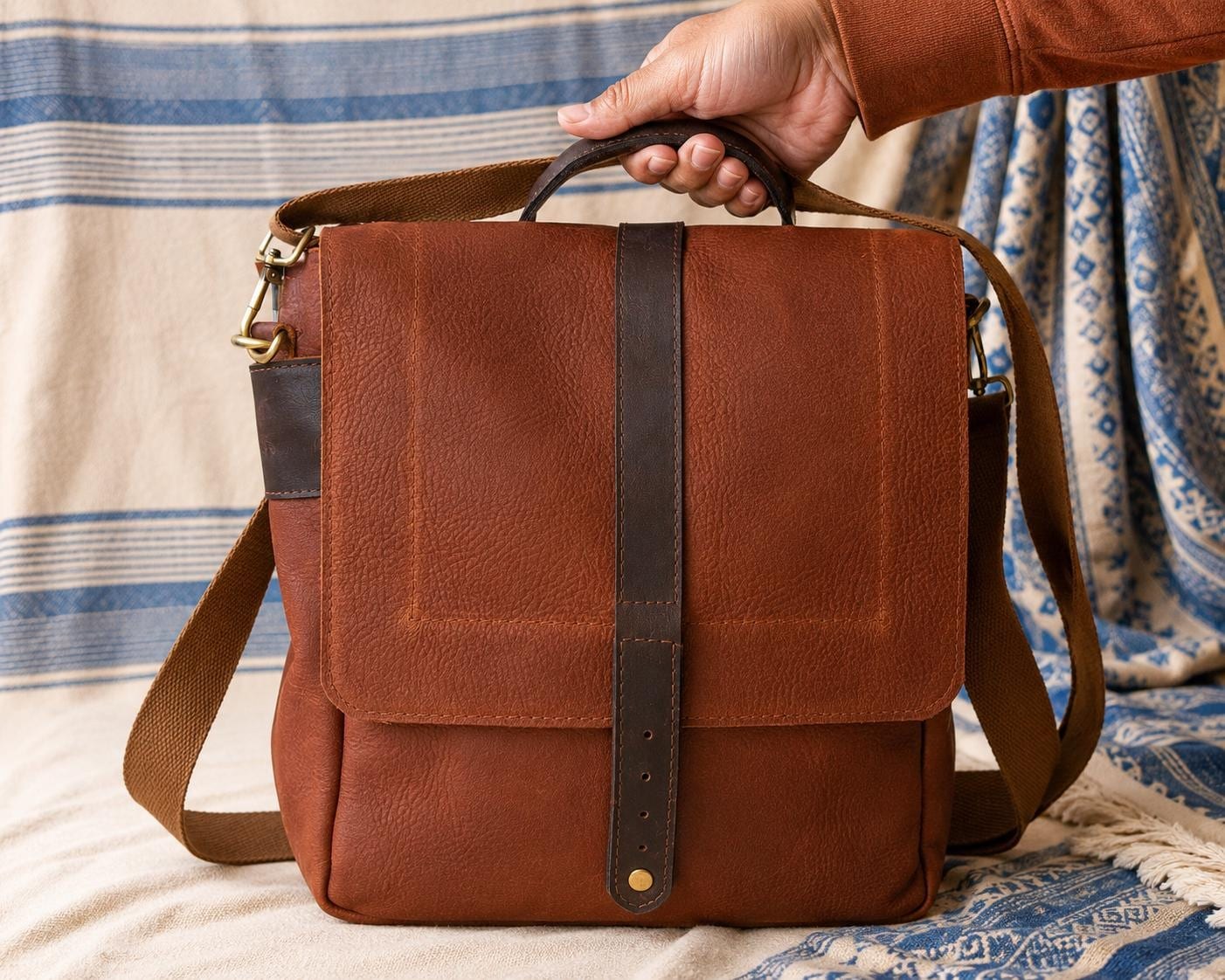 Premium Yerba Mate Bag-Bolso Matero hecho a mano– Cuero Argentino, view 7