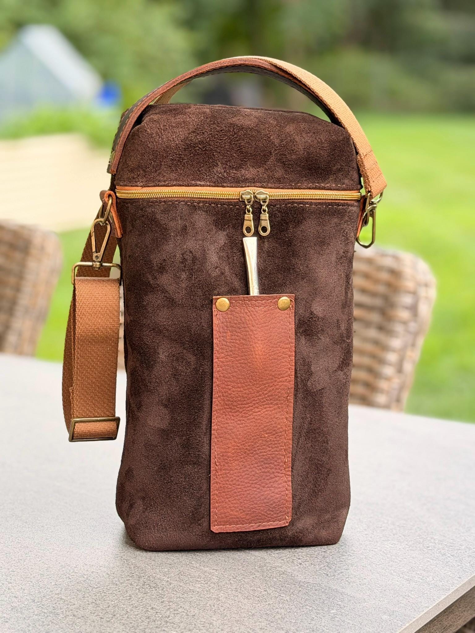 Classic Suede Mate Bag with Matching Yerbera | El Indio Matero-Matera de gamuza con yerbera, view 12