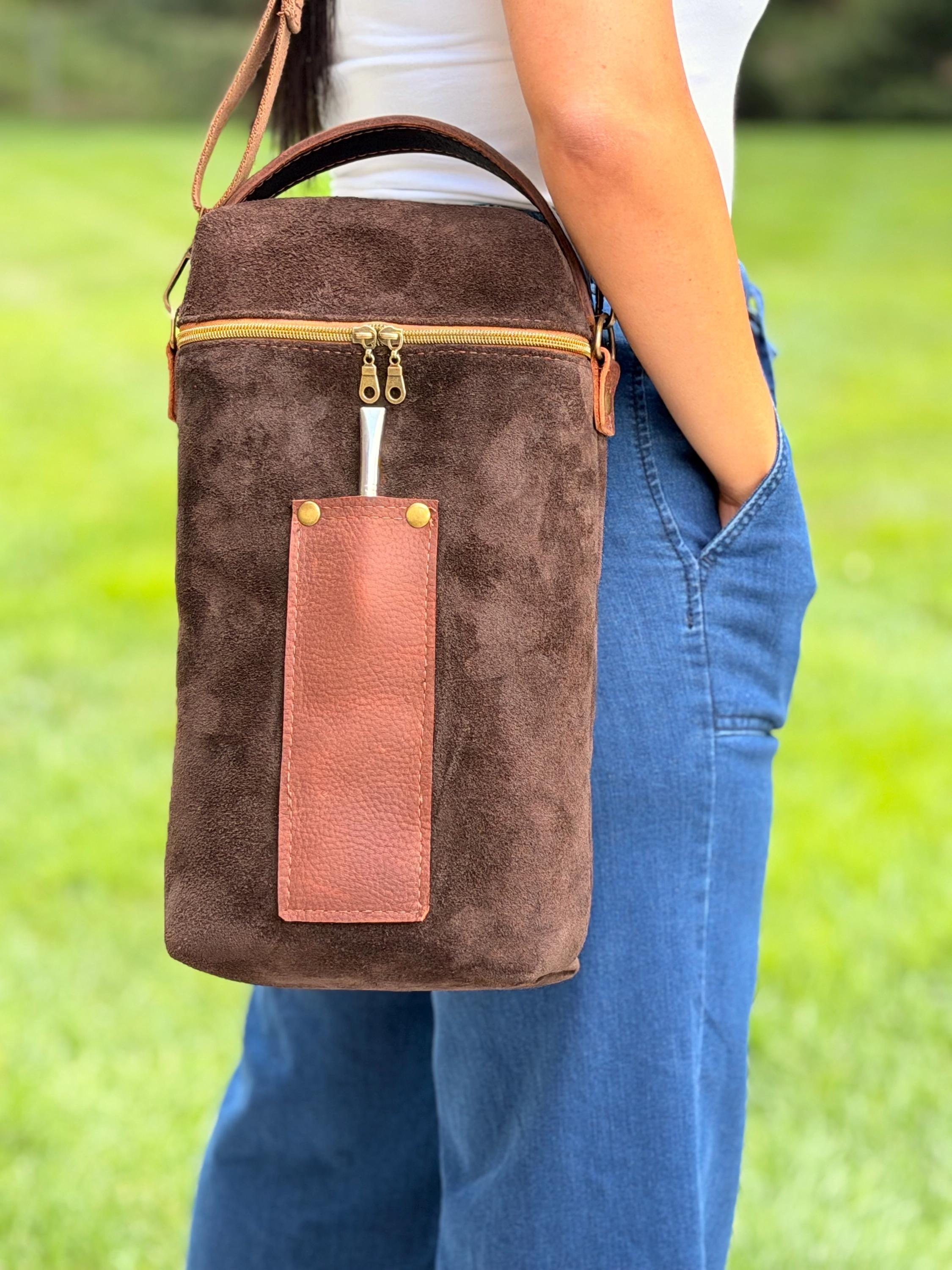 Classic Suede Mate Bag with Matching Yerbera | El Indio Matero-Matera de gamuza con yerbera, view 8