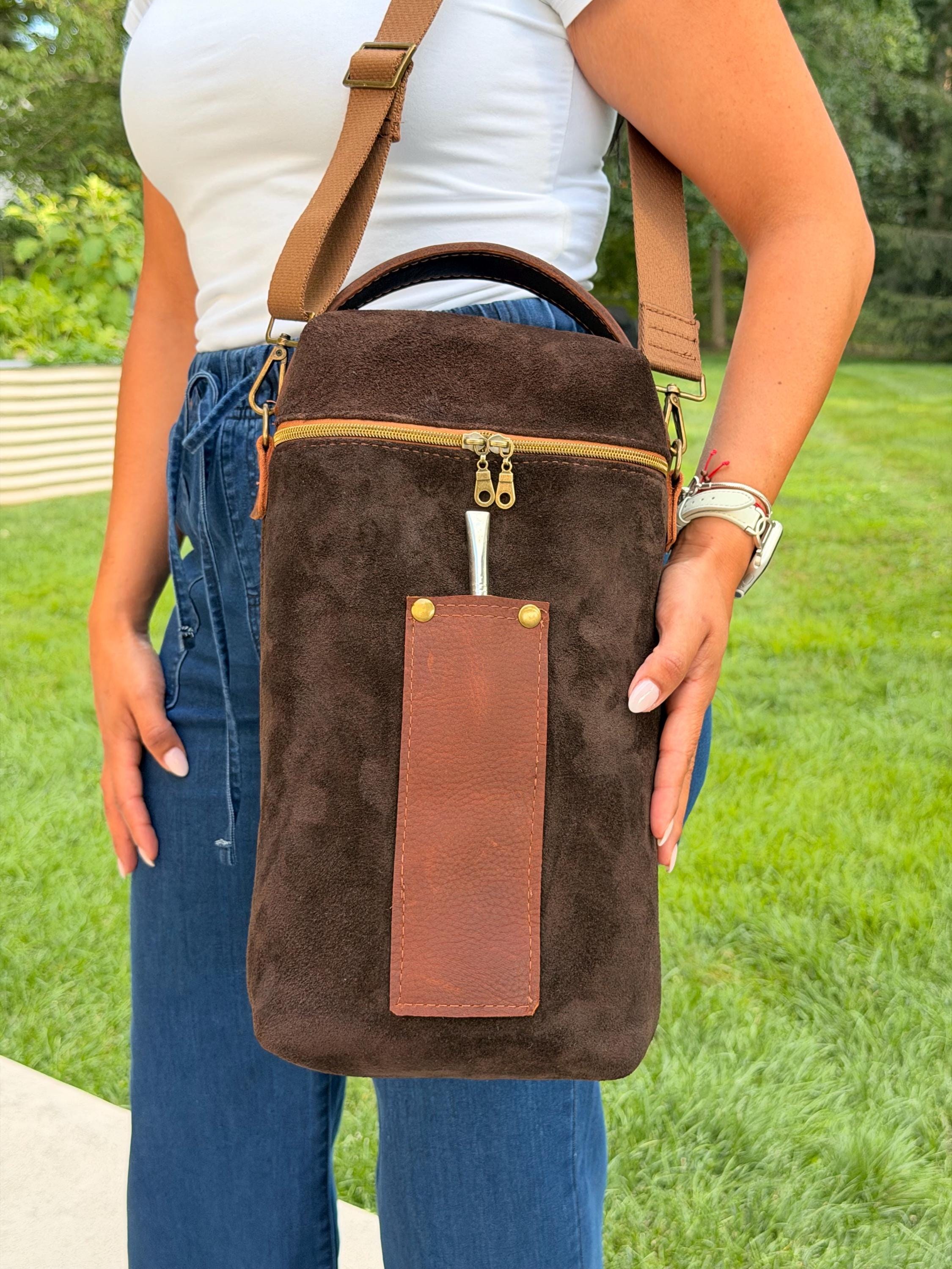 Classic Suede Mate Bag with Matching Yerbera | El Indio Matero-Matera de gamuza con yerbera, view 9