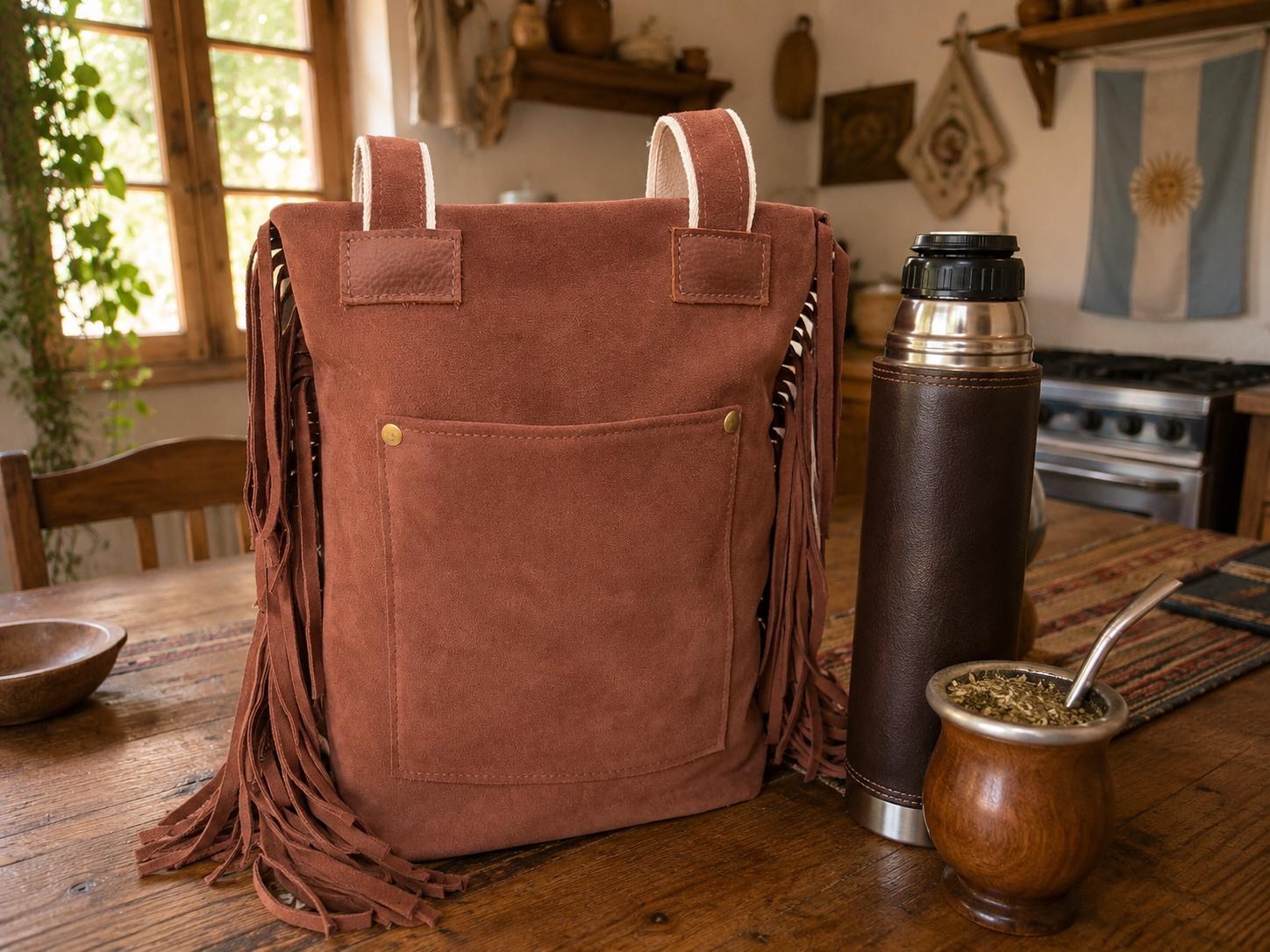 Yerba Mate Bag-Bolso Matero hecho a mano– Cuero Argentino, view 2