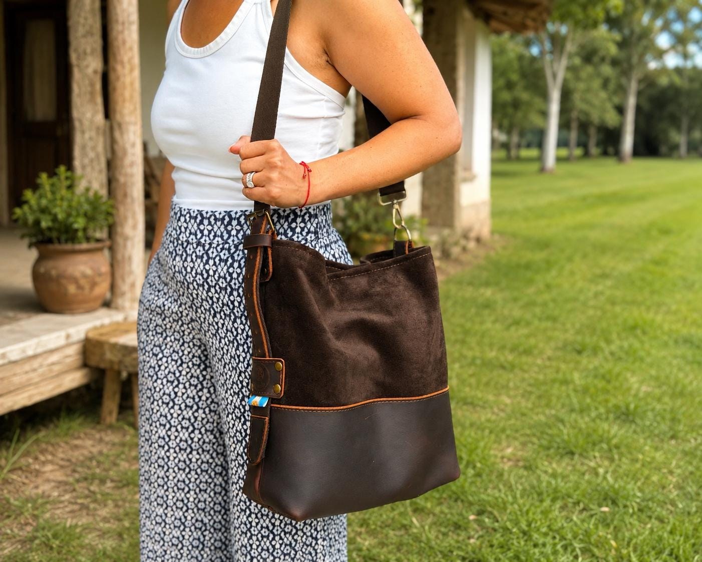 Premium Yerba Mate Bag-Bolso Matero hecho a mano– Cuero Argentino, view 5