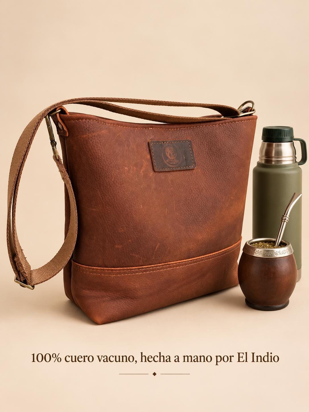 Premium Yerba Mate Bag-Bolso Matero hecho a mano– Cuero Argentino, view 3