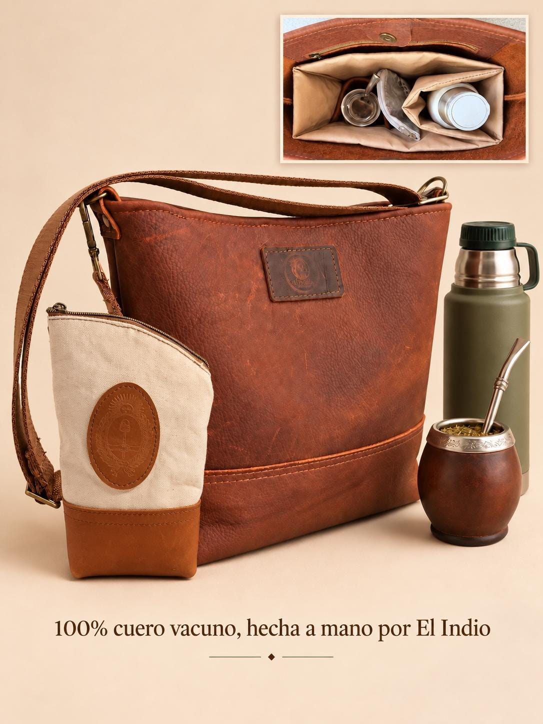 Premium Yerba Mate Bag-Bolso Matero hecho a mano– Cuero Argentino