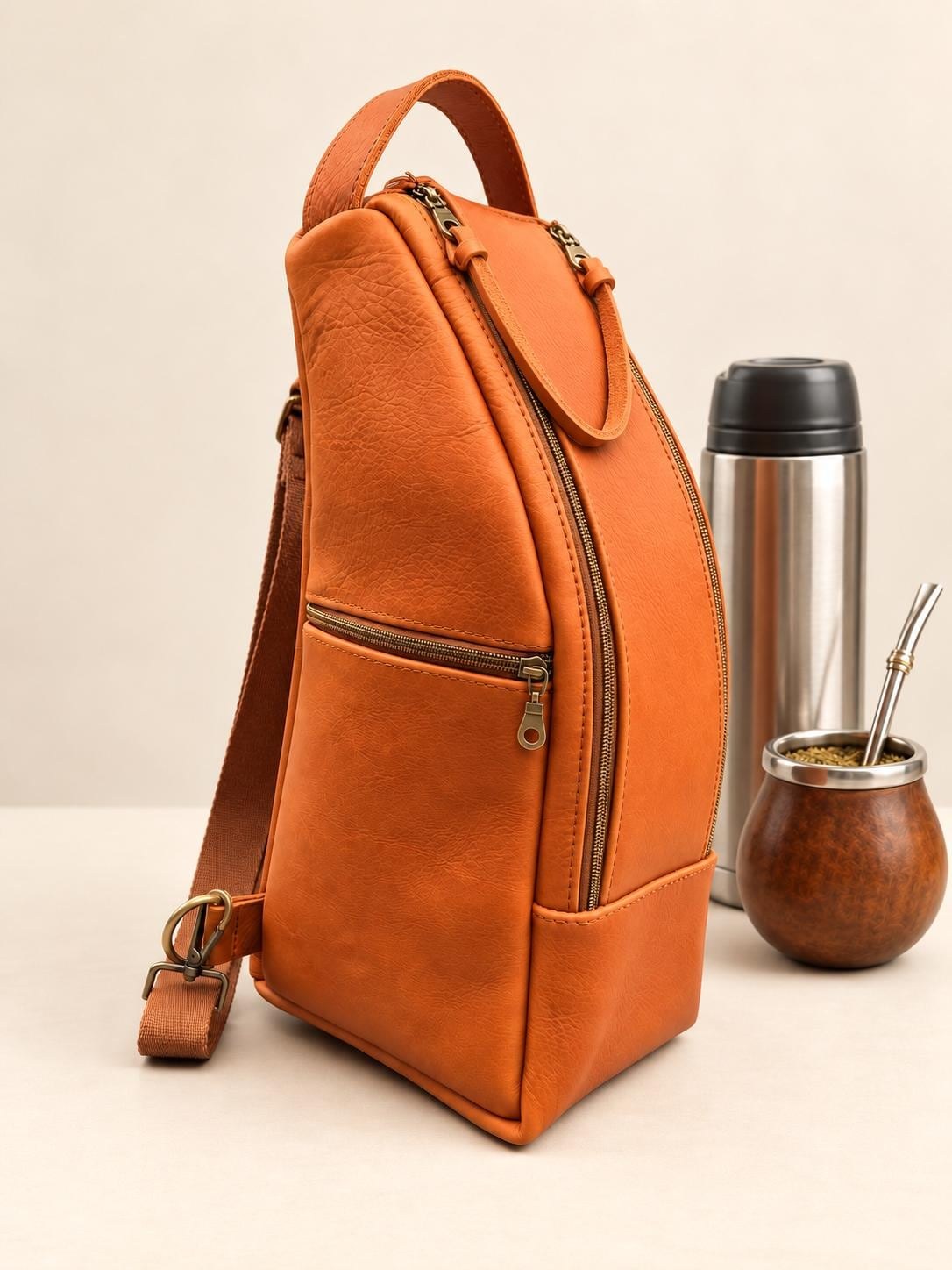 Premium Yerba Mate Bag kit-Mochila Matera kit hecho a mano– Cuero Argentino, view 6
