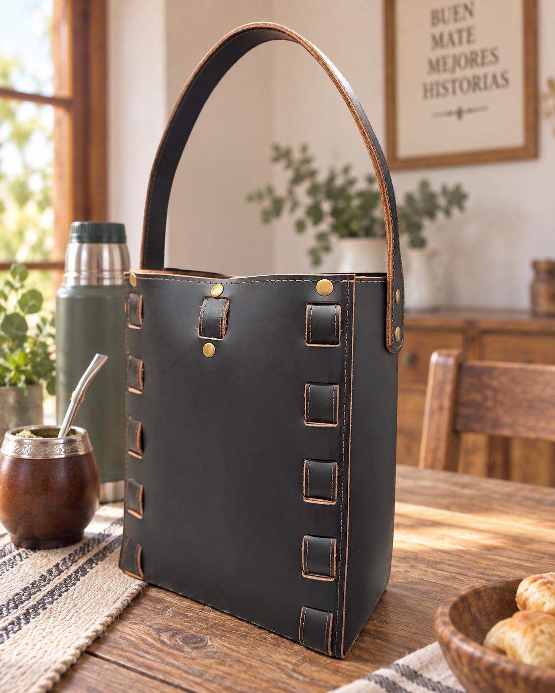 Premium Yerba Mate Bag-Bolso Matero hecho a mano– Cuero Argentino, view 4