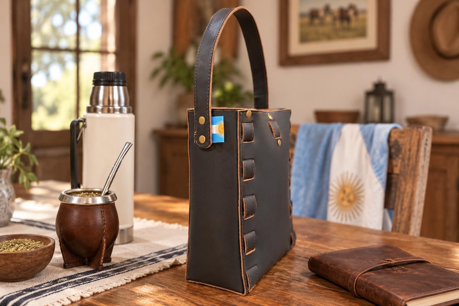 Premium Yerba Mate Bag-Bolso Matero hecho a mano– Cuero Argentino, view 5