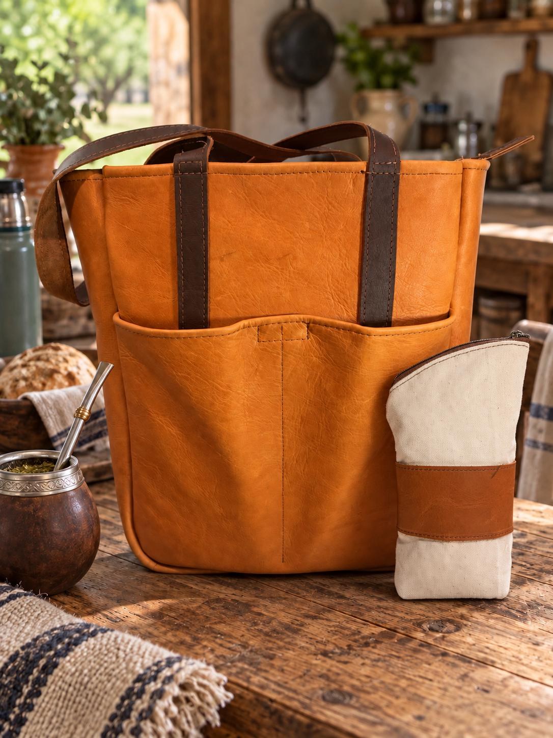 Premium Yerba Mate Tote/Backpack - Bolso Matero/Mochila Cuero, view 5