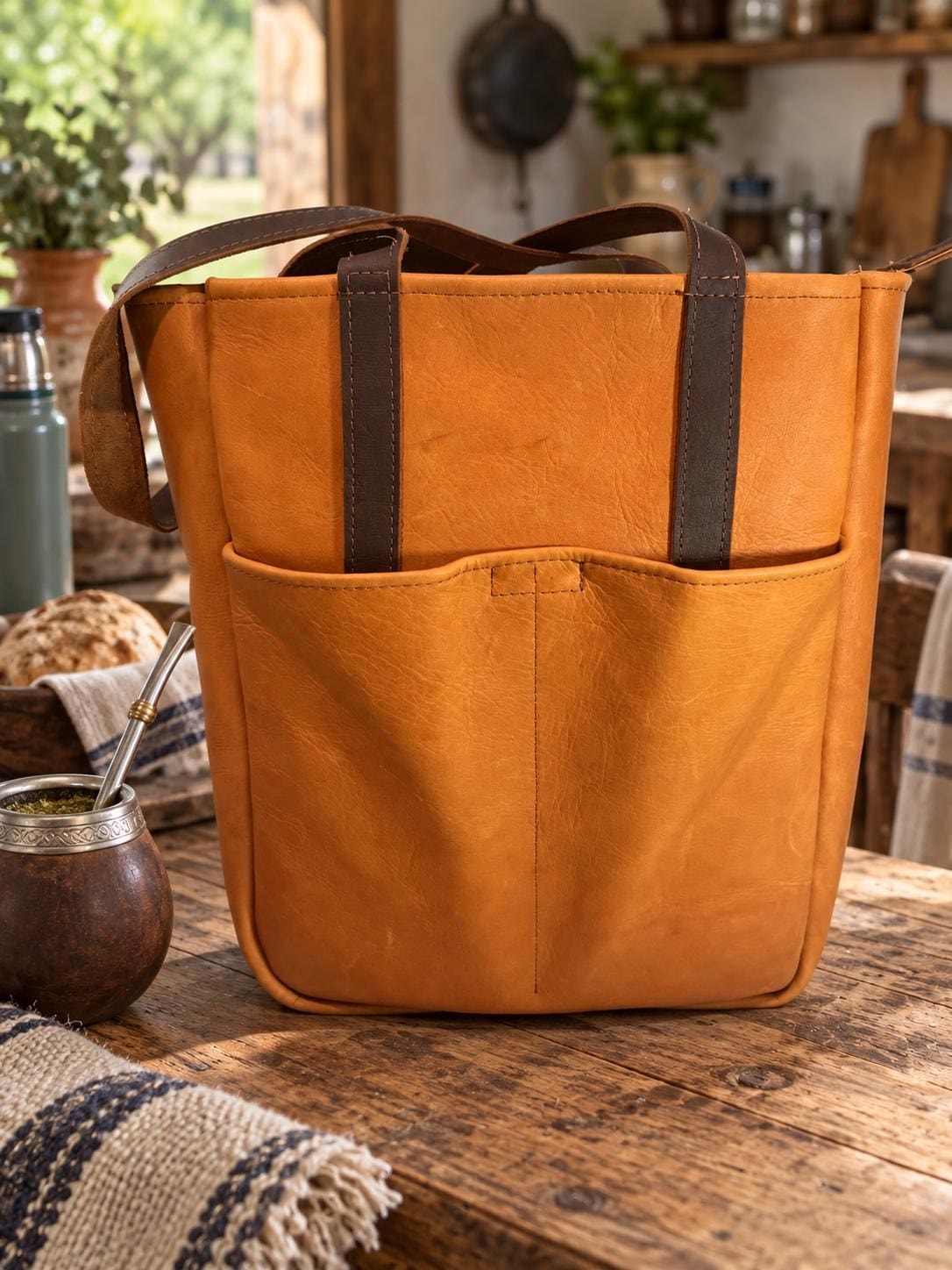 Premium Yerba Mate Tote/Backpack - Bolso Matero/Mochila Cuero, view 6