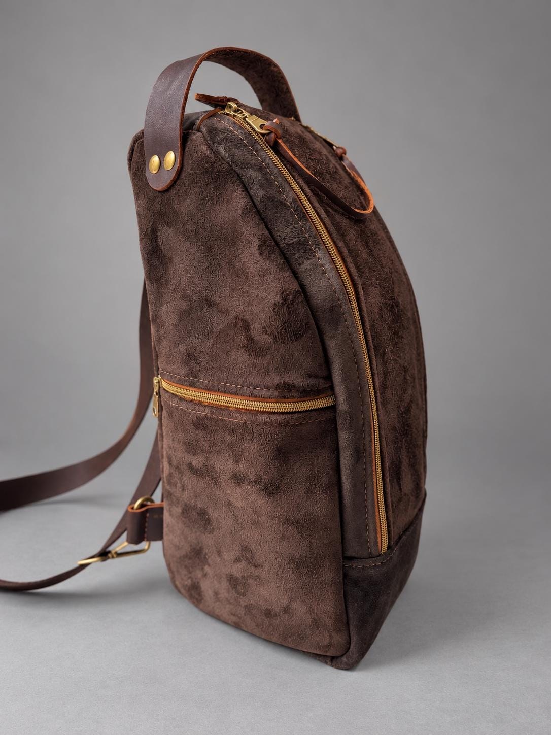 Premium Yerba Mate Bag kit-Mochila Matera kit hecho a mano– Cuero Gamuzado., view 6