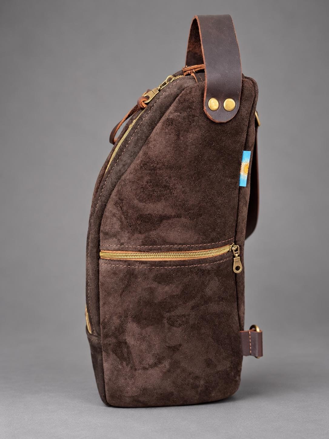 Premium Yerba Mate Bag kit-Mochila Matera kit hecho a mano– Cuero Gamuzado., view 7