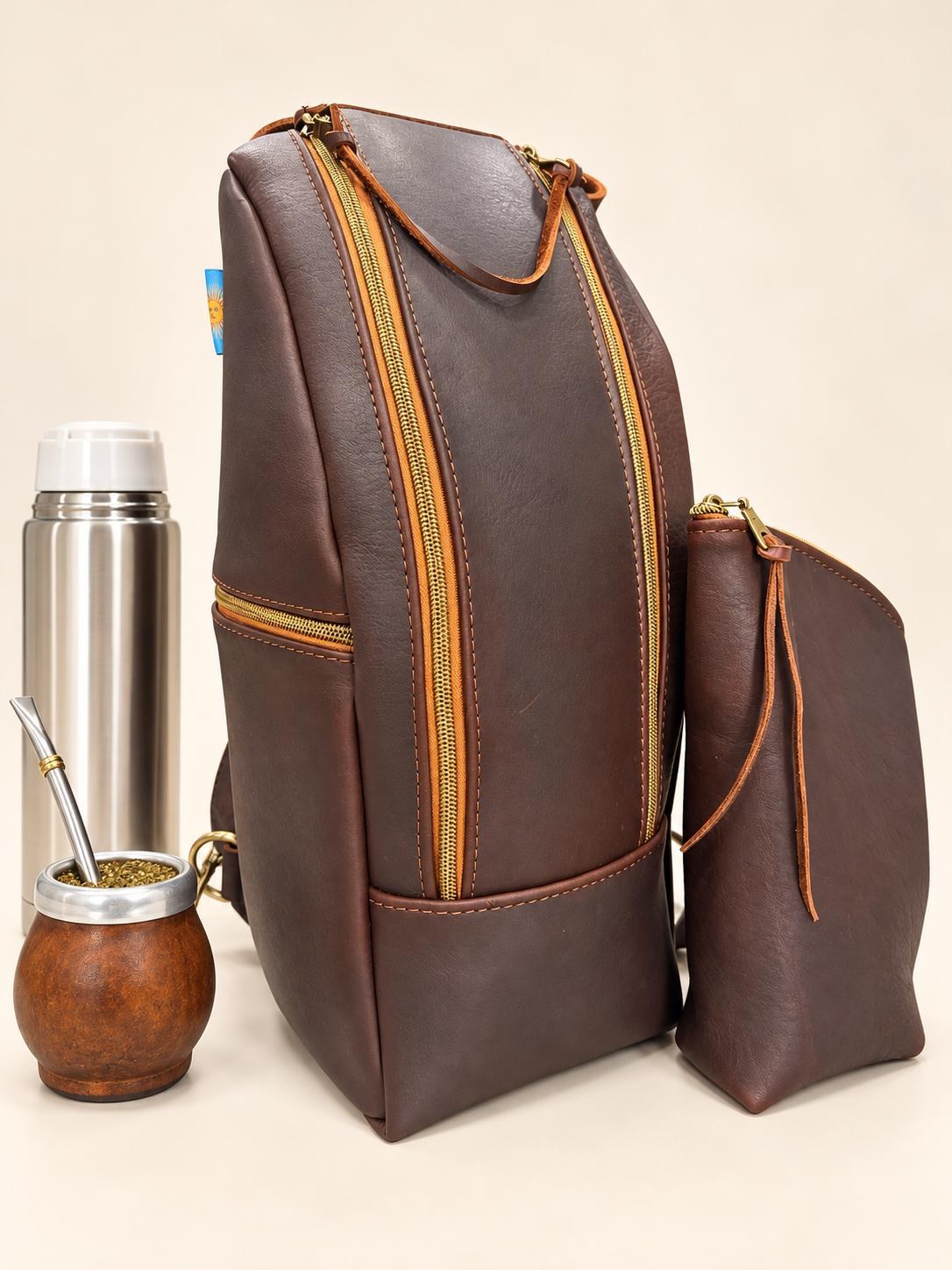 Premium Yerba Mate Bag kit-Mochila Matera kit hecho a mano– Cuero Argentino, view 4