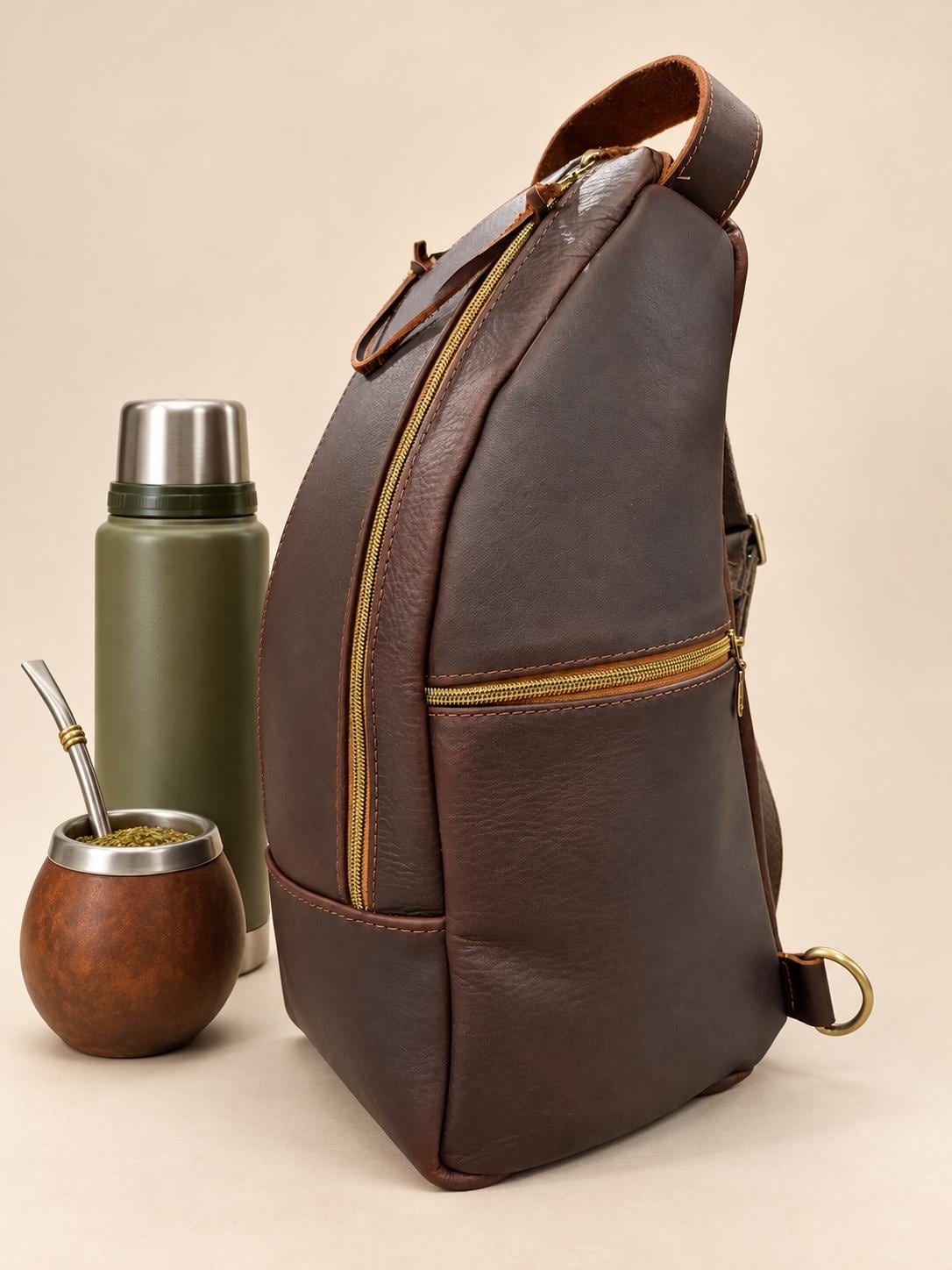 Premium Yerba Mate Bag kit-Mochila Matera kit hecho a mano– Cuero Argentino, view 8