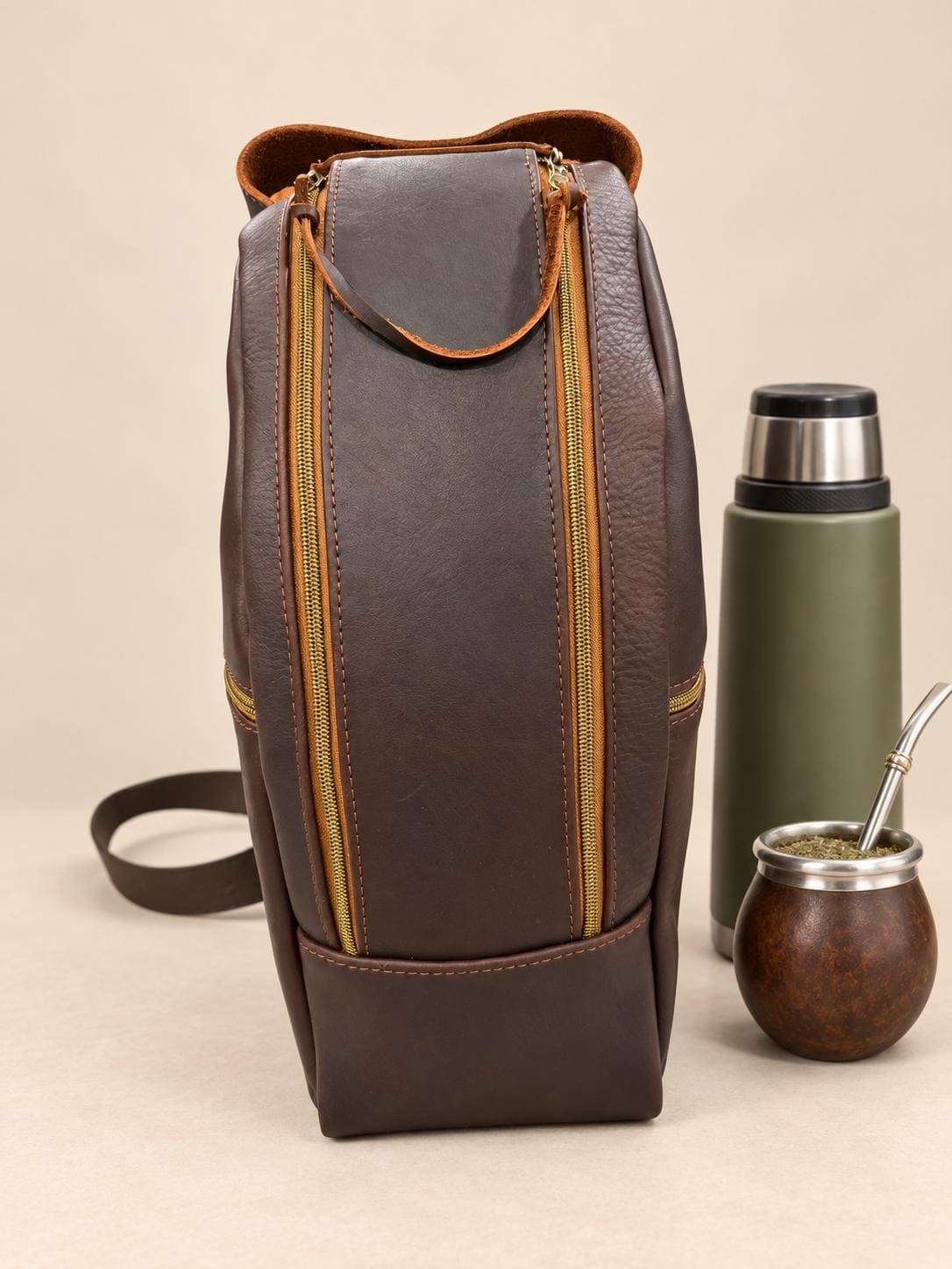 Premium Yerba Mate Bag kit-Mochila Matera kit hecho a mano– Cuero Argentino, view 9