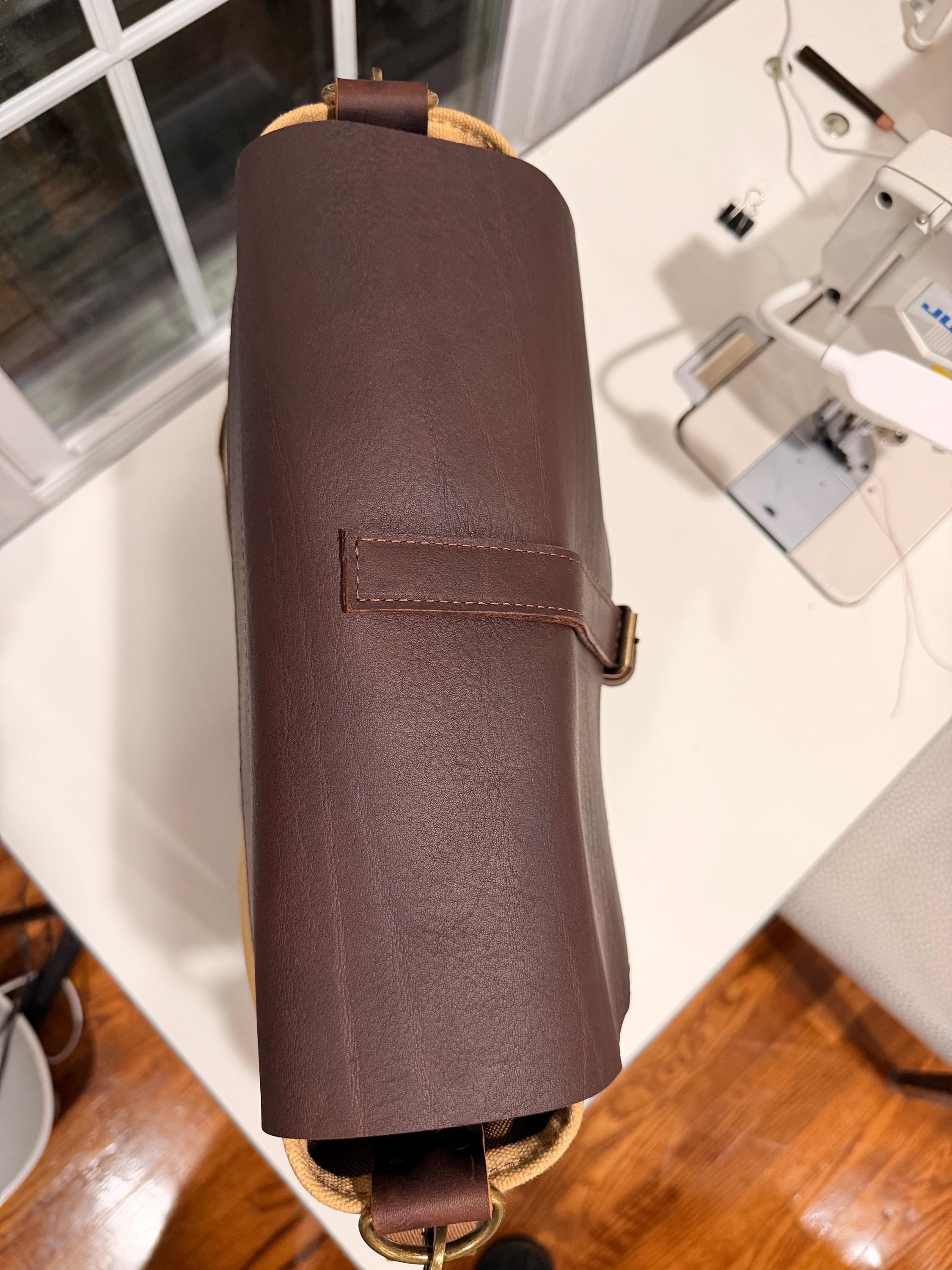 Waxed Canvas & Leather Mate Bag, view 5