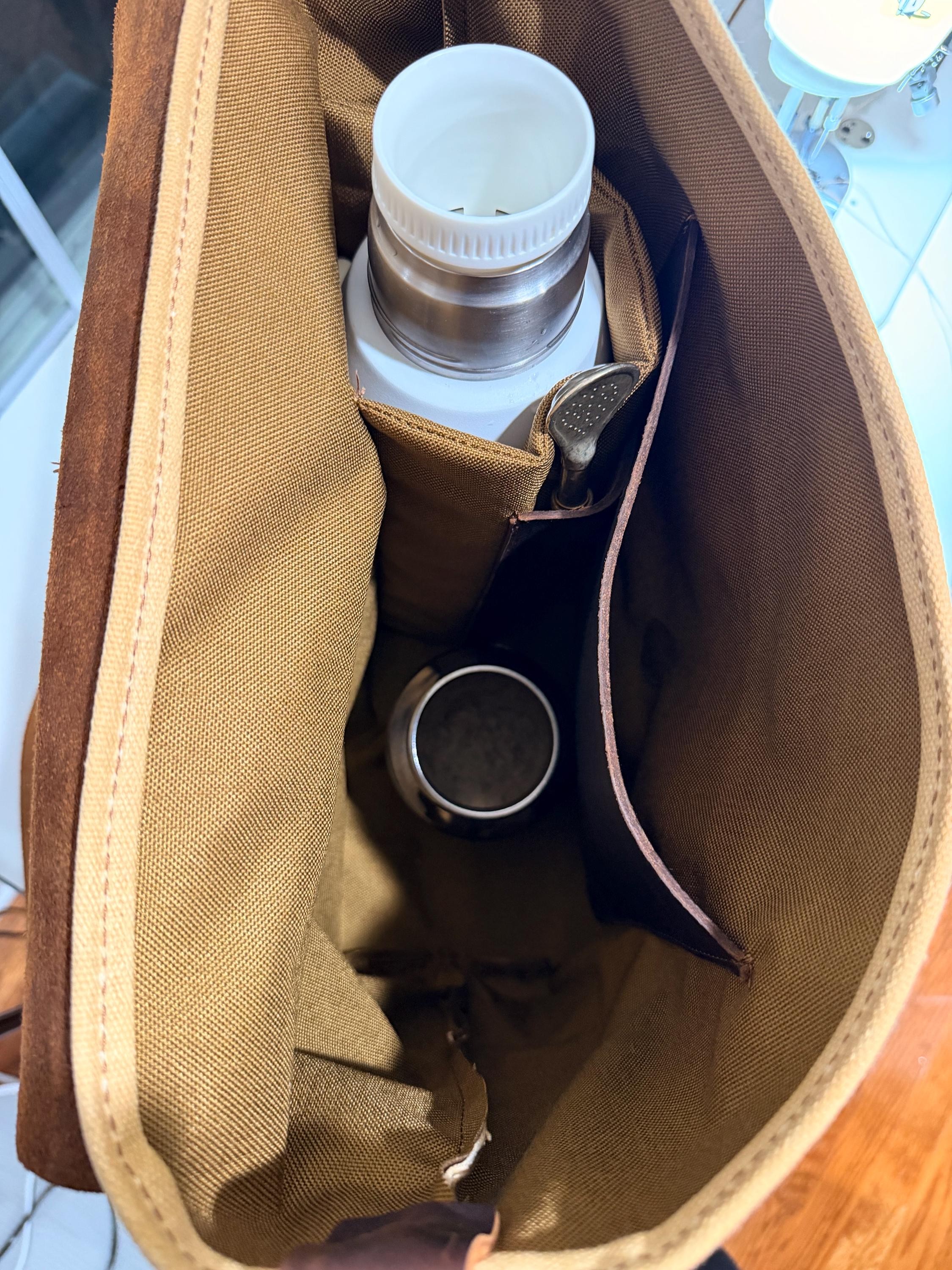 Waxed Canvas & Leather Mate Bag, view 8