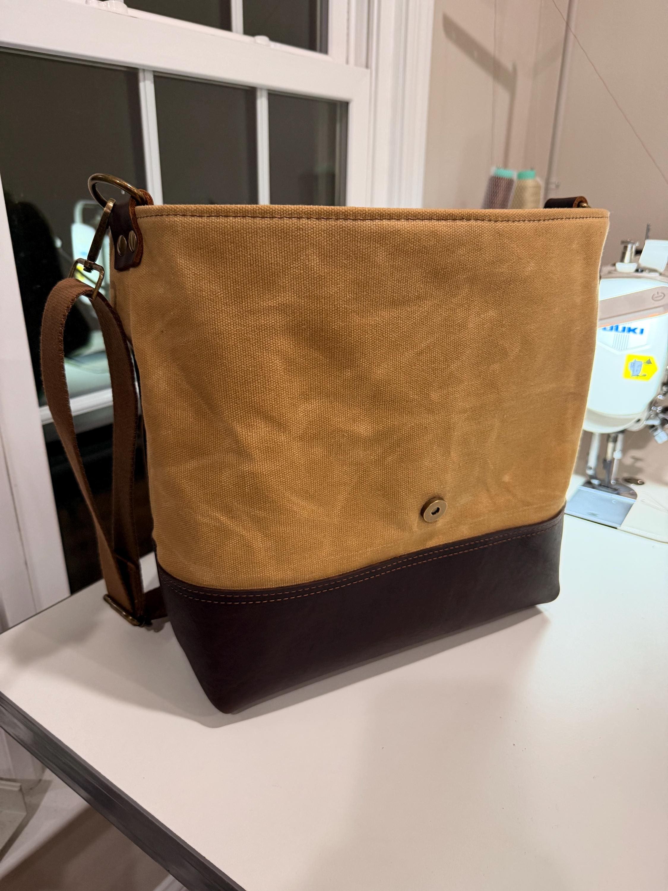 Waxed Canvas & Leather Mate Bag, view 9