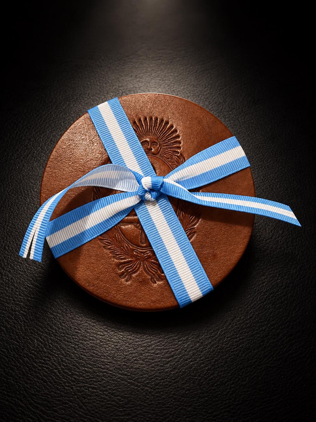 Argentina Coat of Arms Leather Coasters, Set of 5