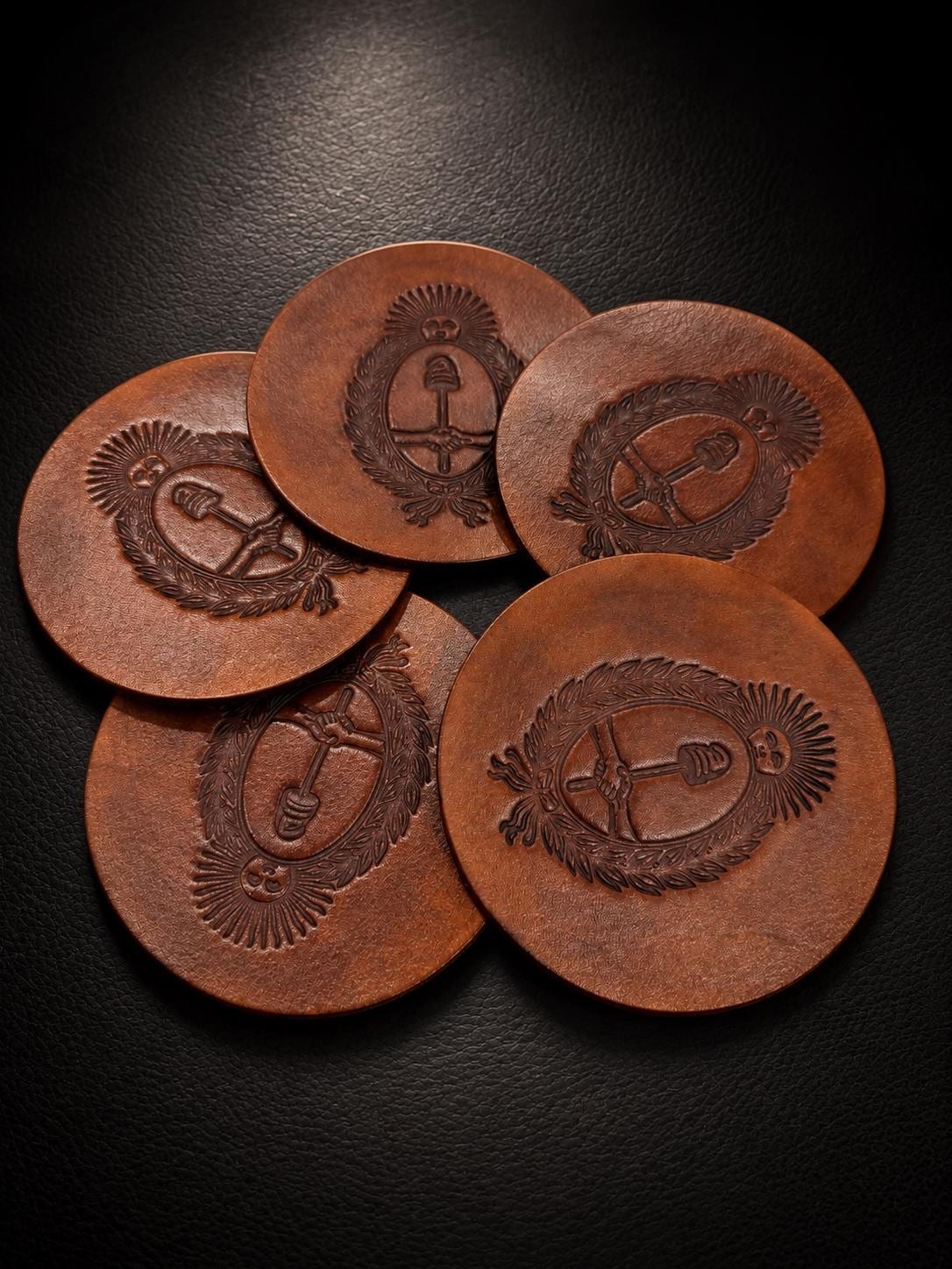 Argentina Coat of Arms Leather Coasters, Set of 5, view 2