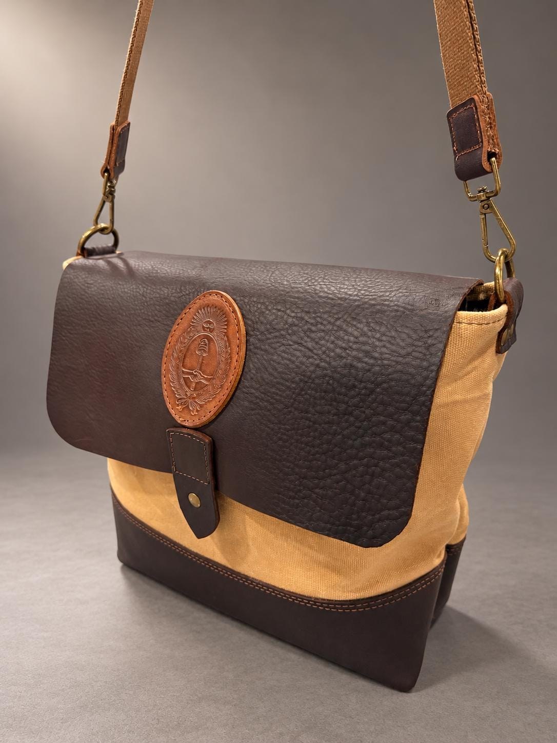 Patria Waxed Canvas & Leather Mate Bag