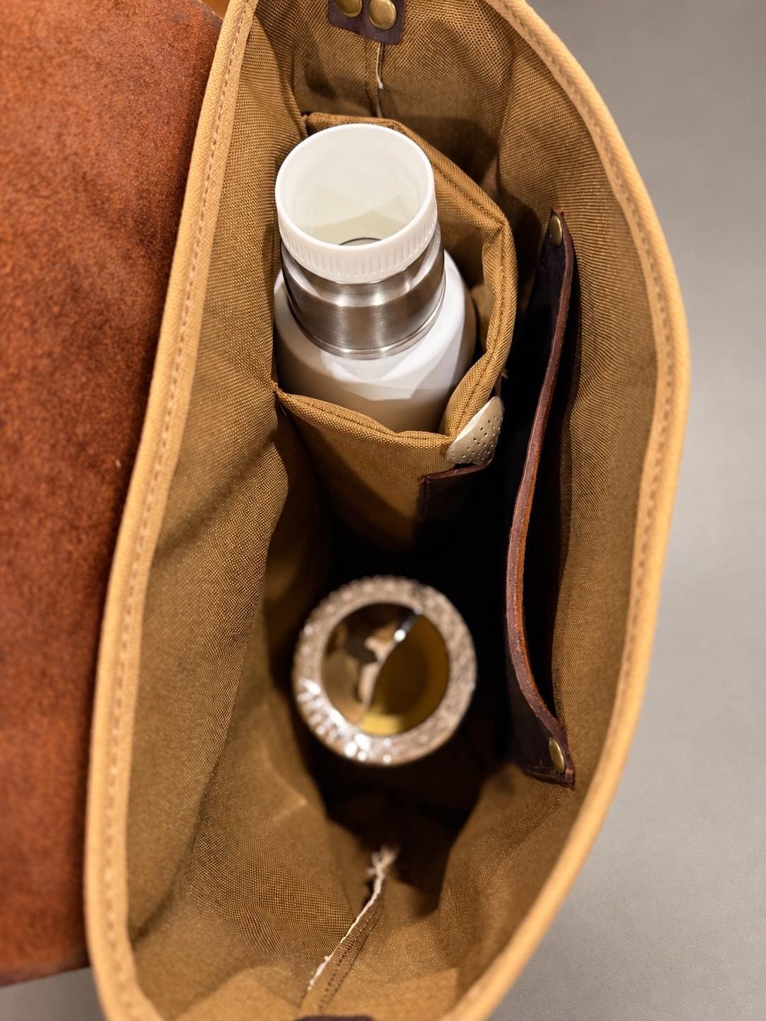 Patria Waxed Canvas & Leather Mate Bag, view 3
