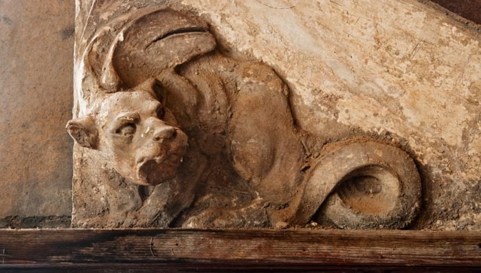 Terra cotta building gargoyle