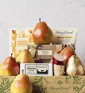 Pear and cheese gift basket
