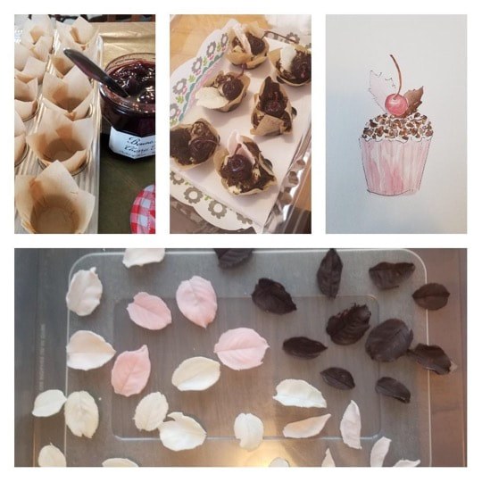 Homemade chocolate and vanilla treats with a decorated cupcake.