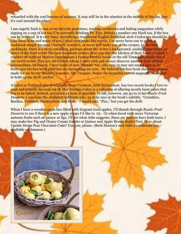 Autumn leaves and a basket of apples evoke the cozy fall harvest season.