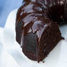 A moist chocolate bundt cake with rich chocolate glaze.