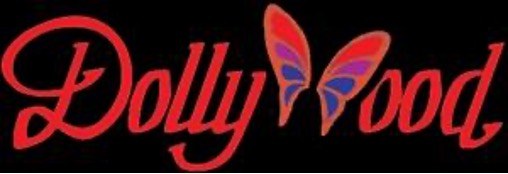 A partial red text with a stylized butterfly wing on a black background.