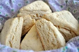 Close-up of homemade triangular scones.